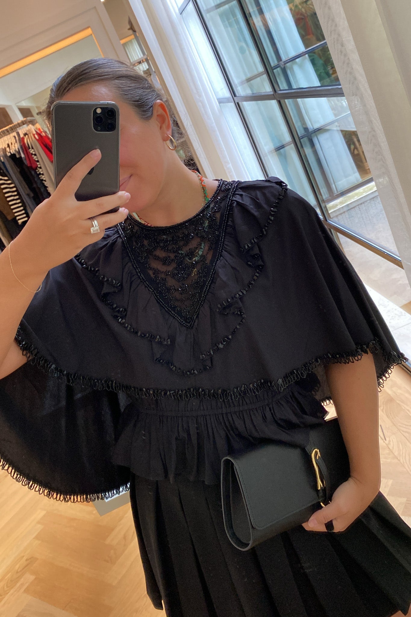 SEA NY | LACE BEADED CAPELET TOP