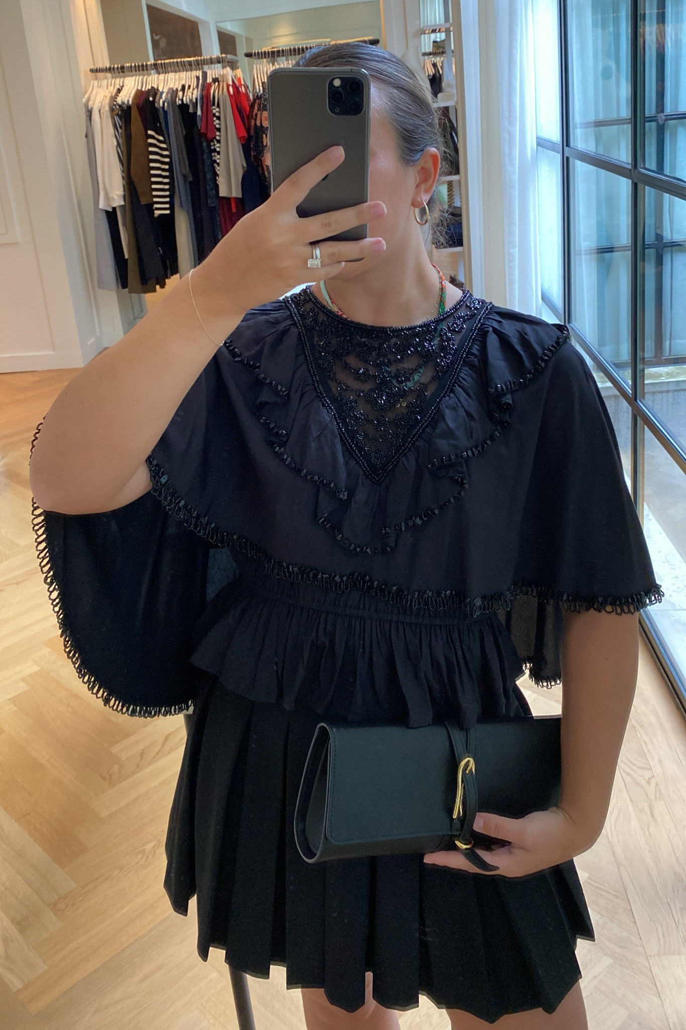 SEA NY | LACE BEADED CAPELET TOP