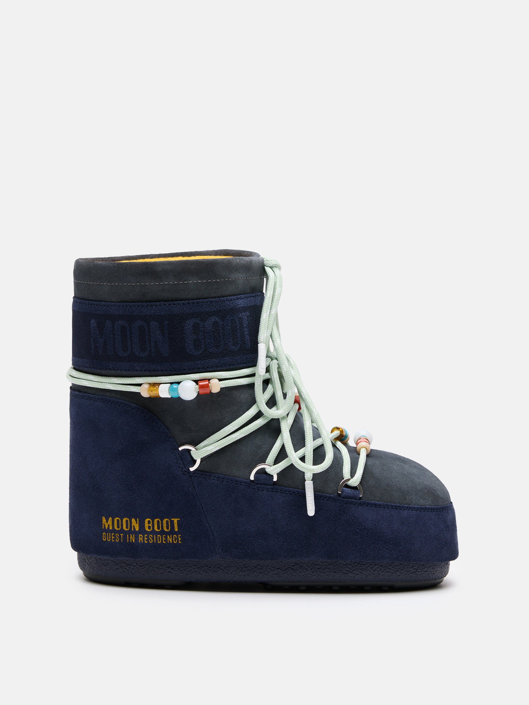 MOONBOOT x GUEST IN RESIDENCE ICON LOW SUEDE BEAD BOOTS