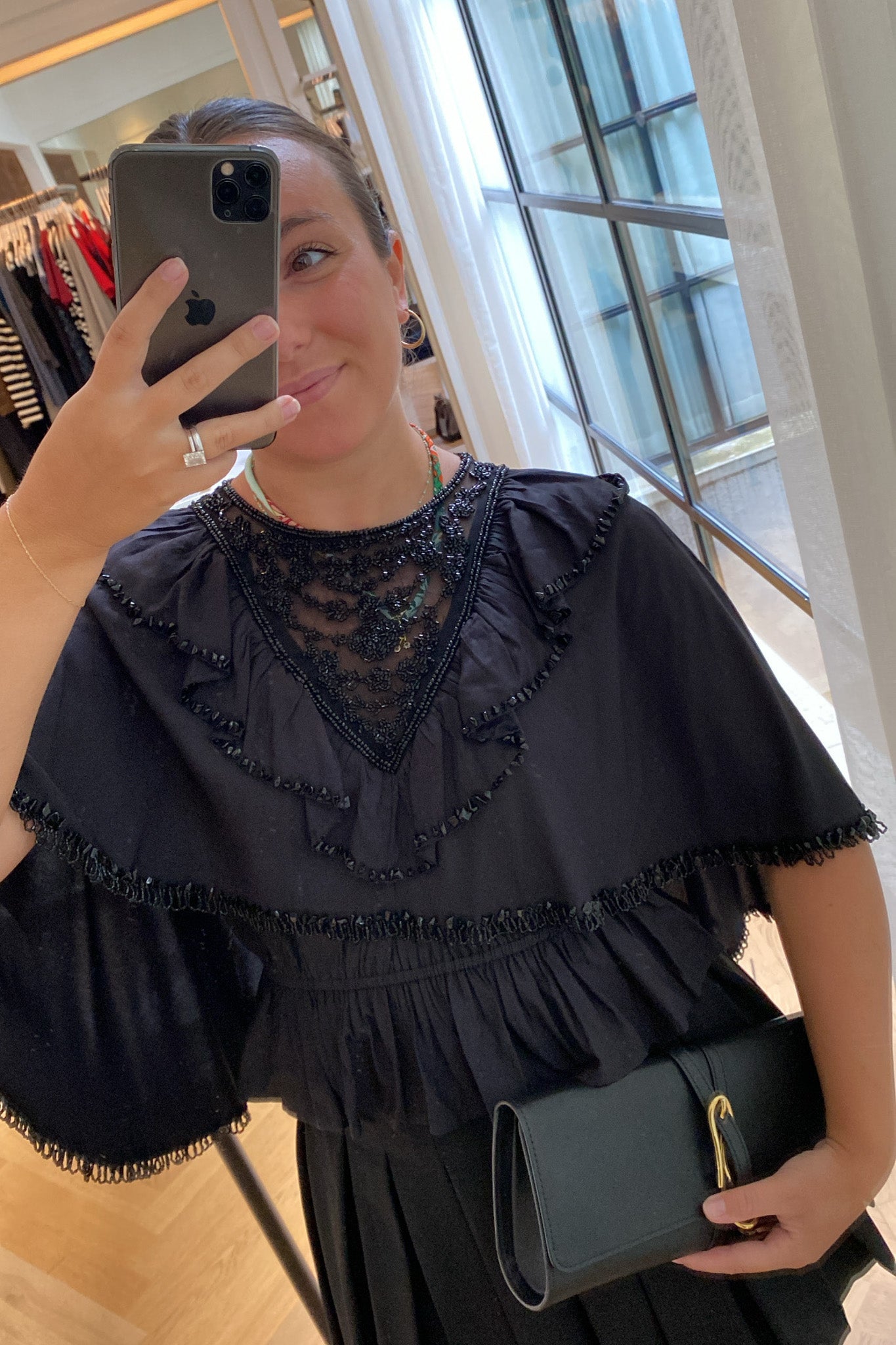 SEA NY | LACE BEADED CAPELET TOP