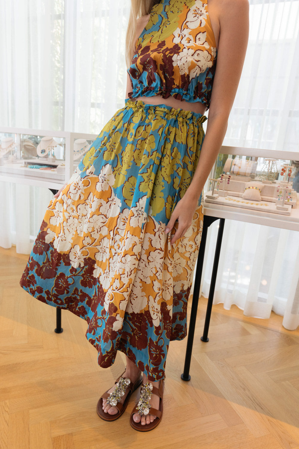 ALEMAIS | SPLICE MIDI SKIRT POOLE SHOP CHARLOTTE NC