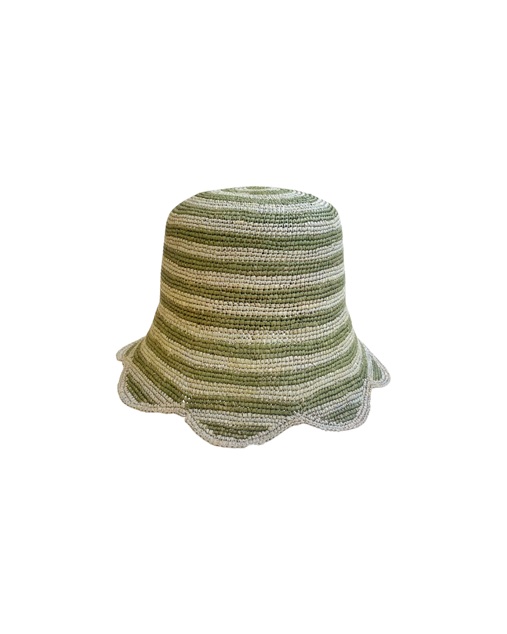 FREYA | STRIPED SCALLOP CROCHET BUCKET