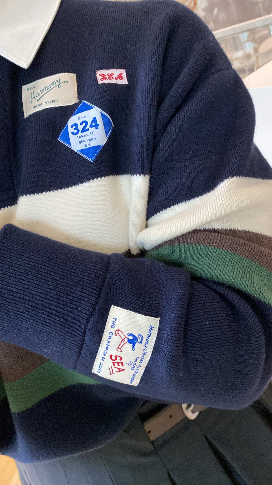 SEA NY | LONG SLEEVE ARTHUR VARSITY KNIT RUGBY SHIRT