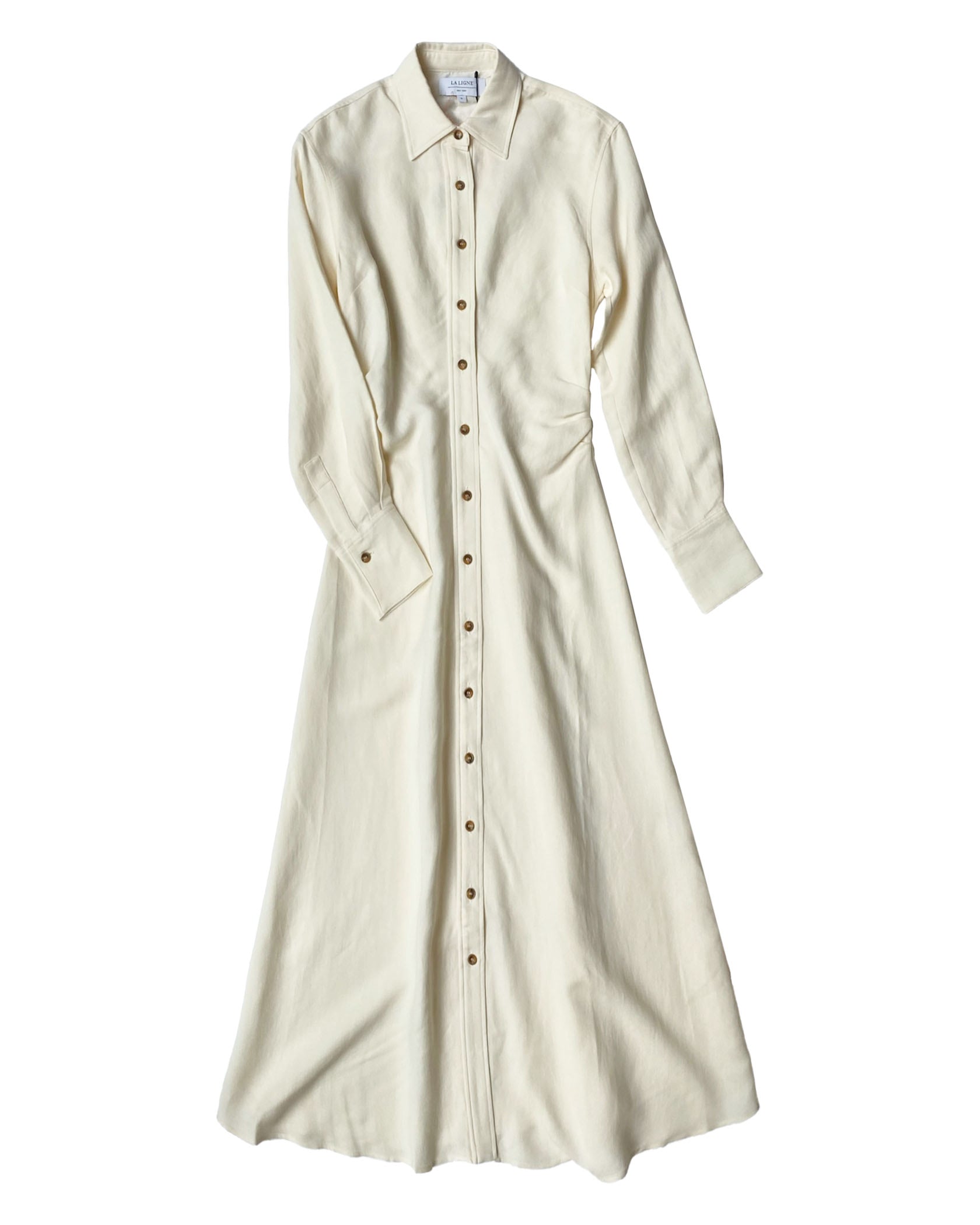 LA LIGNE | SIDE PLEAT LINEN SHIRTDRESS