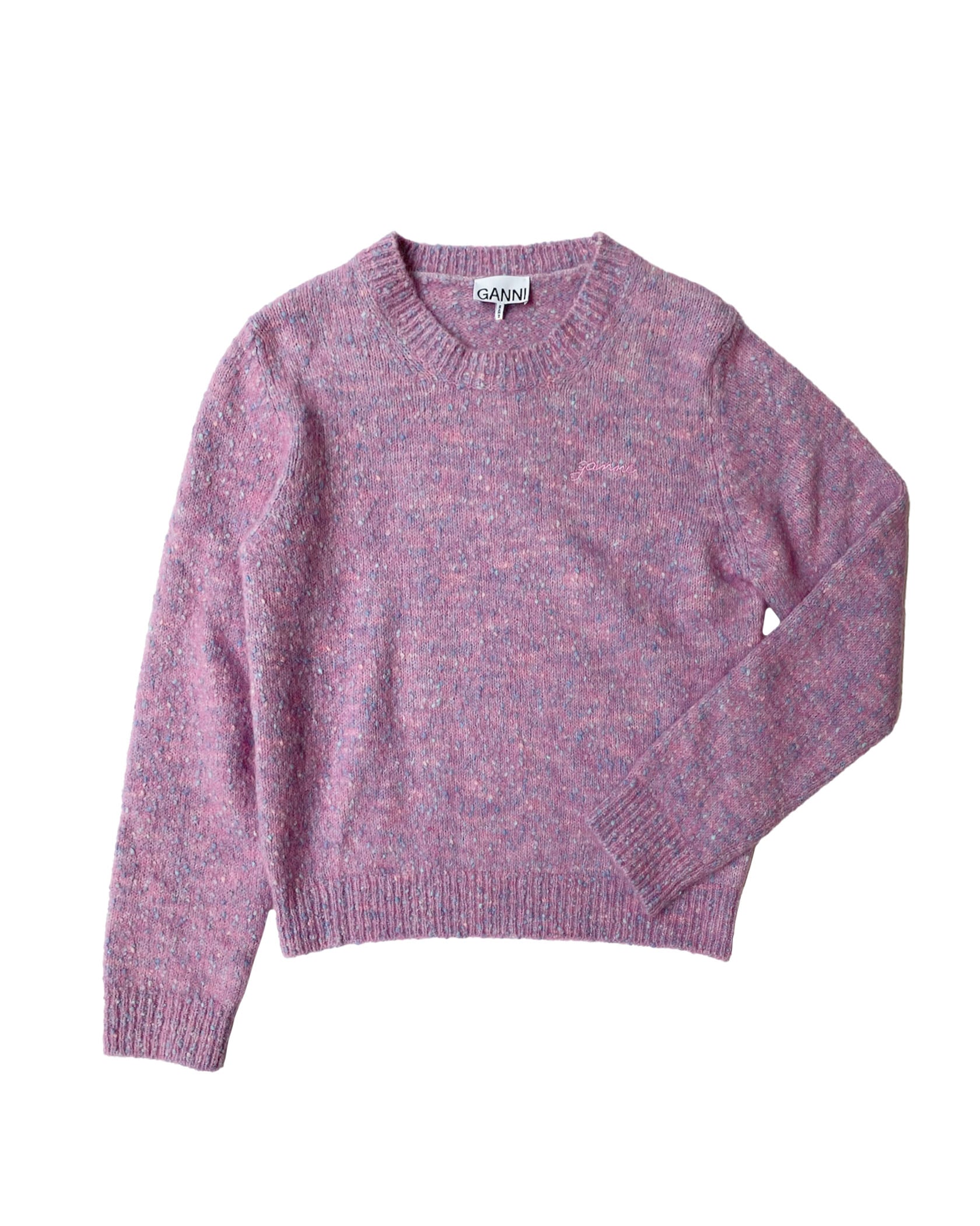 GANNI | ALPACA COTTON MIX O-NECK PULLOVER