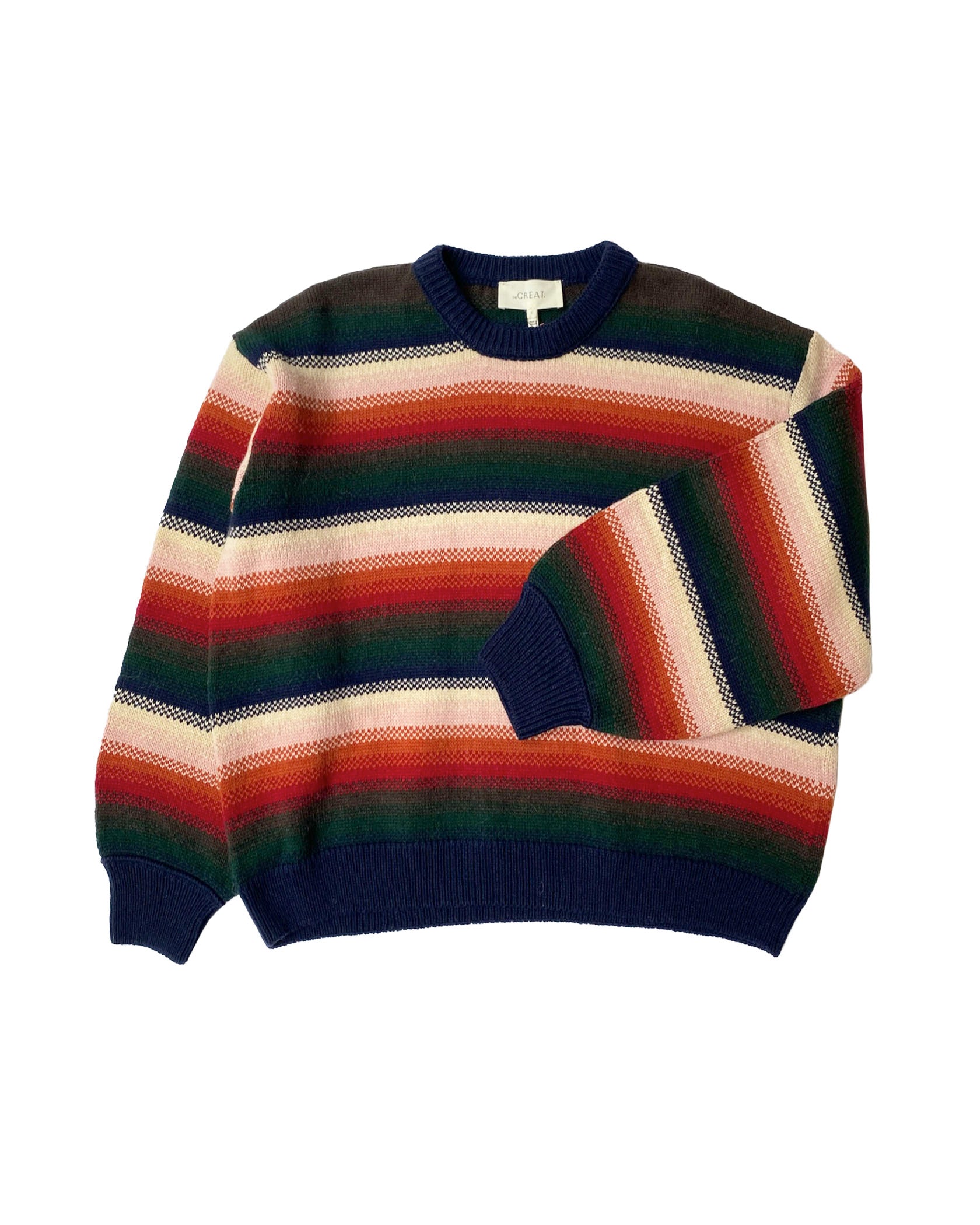 THE GREAT | STRIPED BUBBLE PULLOVER