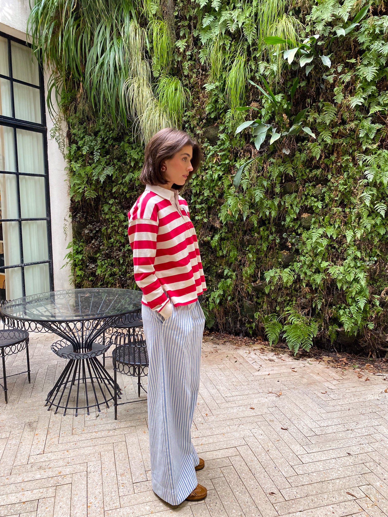 Forte Forte Striped Sartorial Wide Leg Pant with pockets | Charlotte, NC