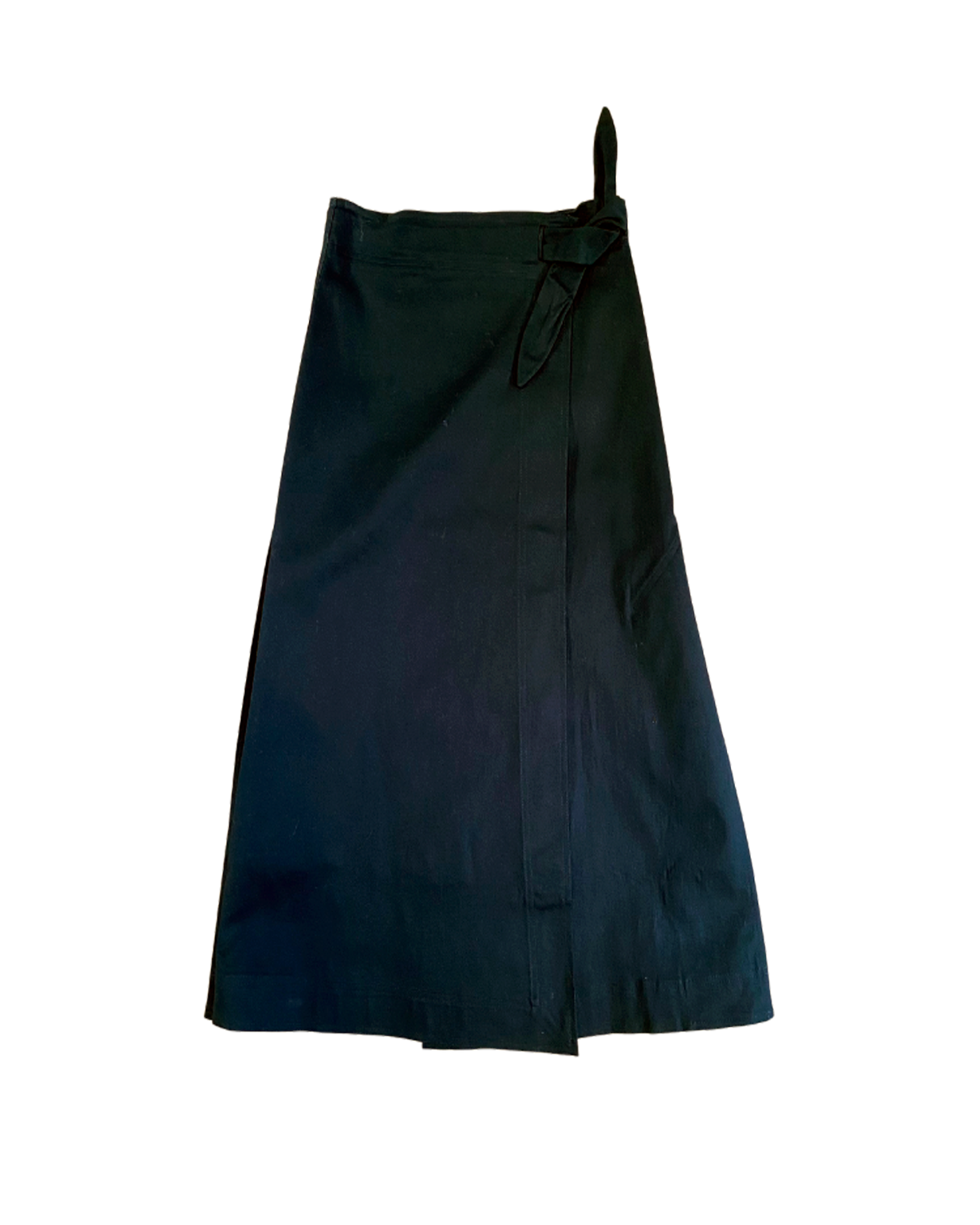 GANNI | HERRINGBONE CANVAS LONG WRAP SKIRT