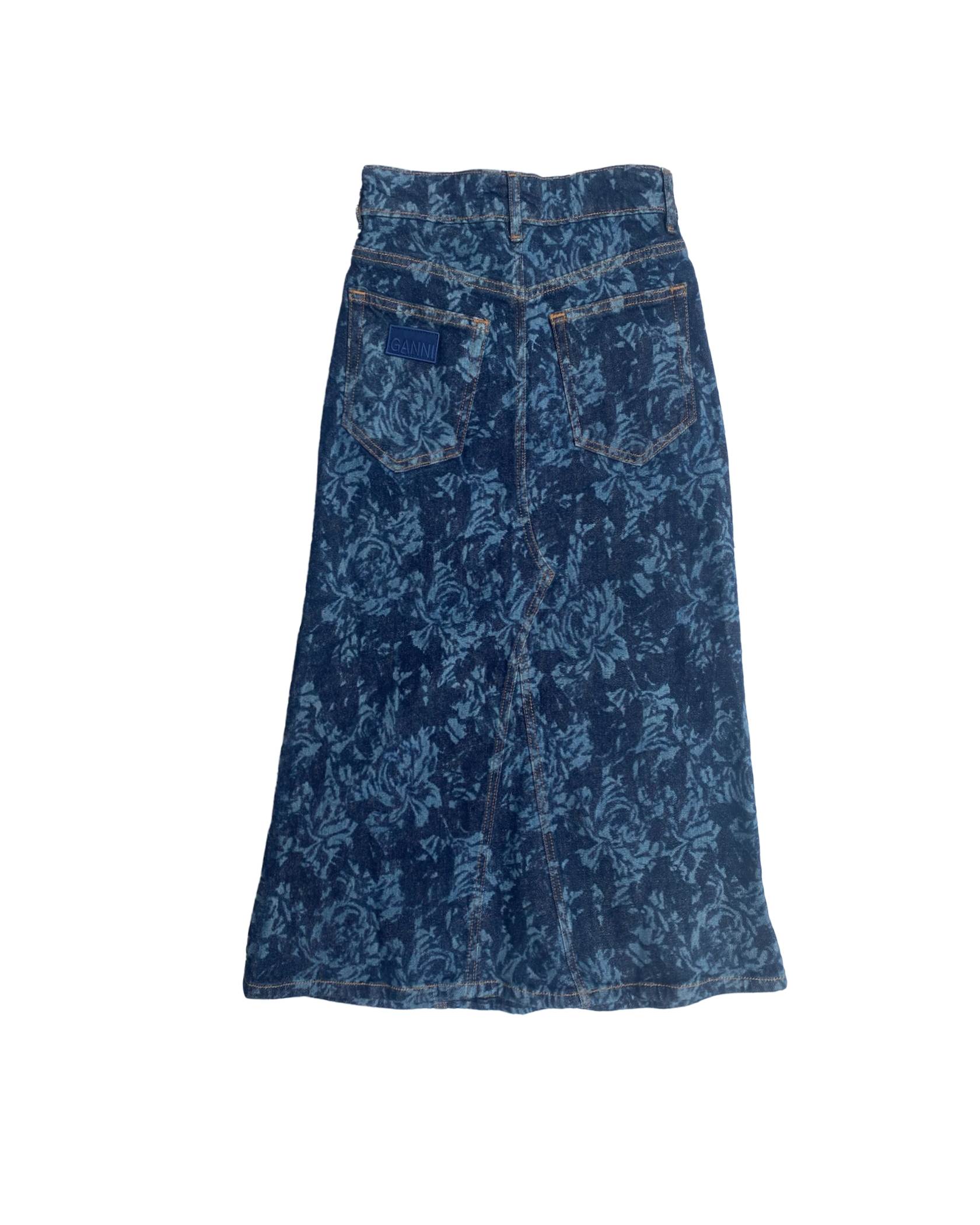 LAZER DENIM MIDI SKIRT