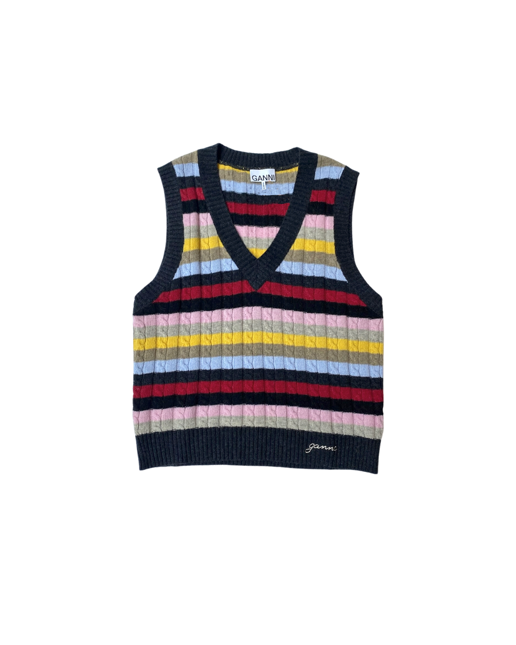 GANNI | LOGO WOOL MIX VEST