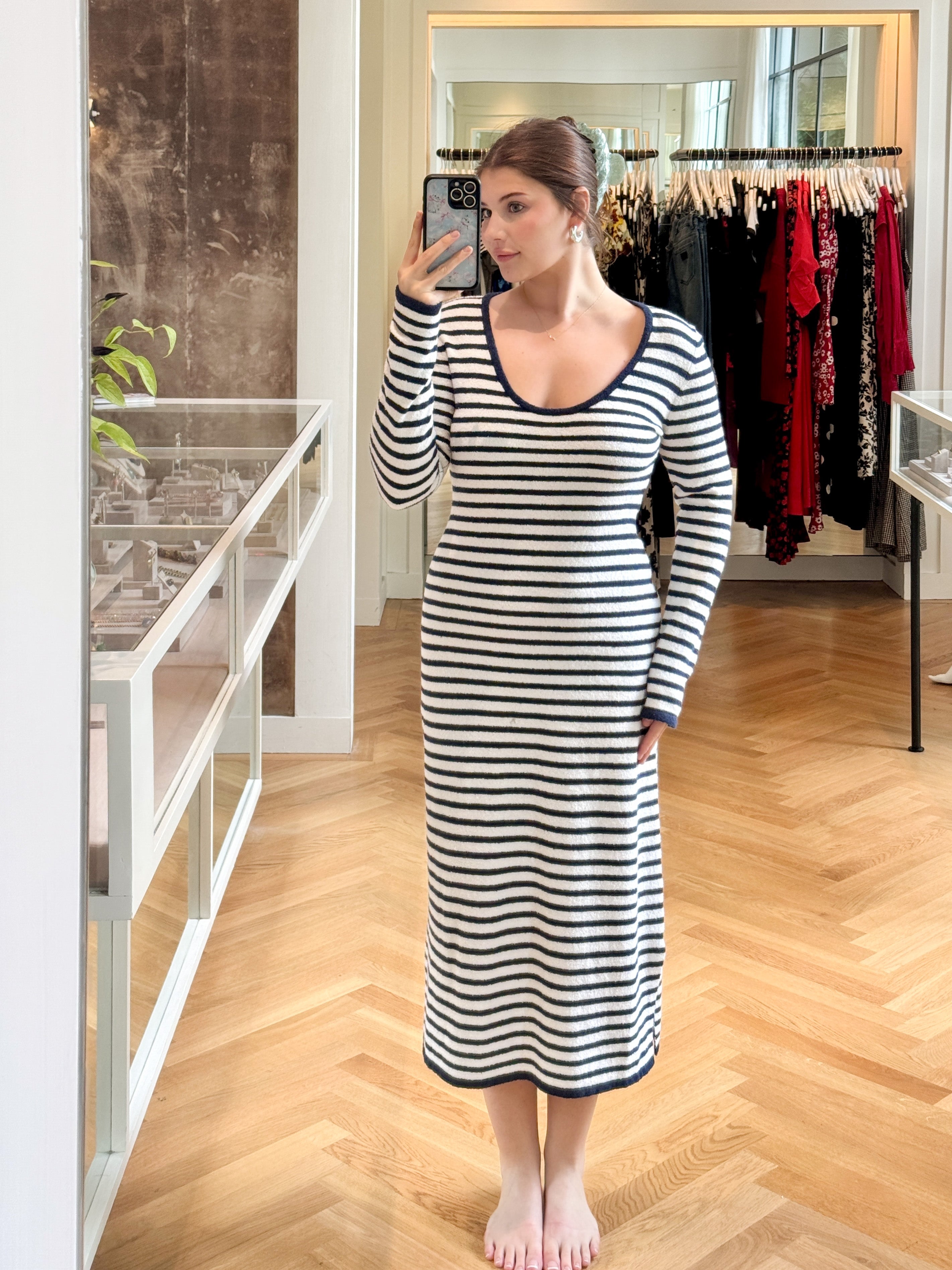 CIAO LUCIA | BLUE STRIPE KNIT SABINE DRESS