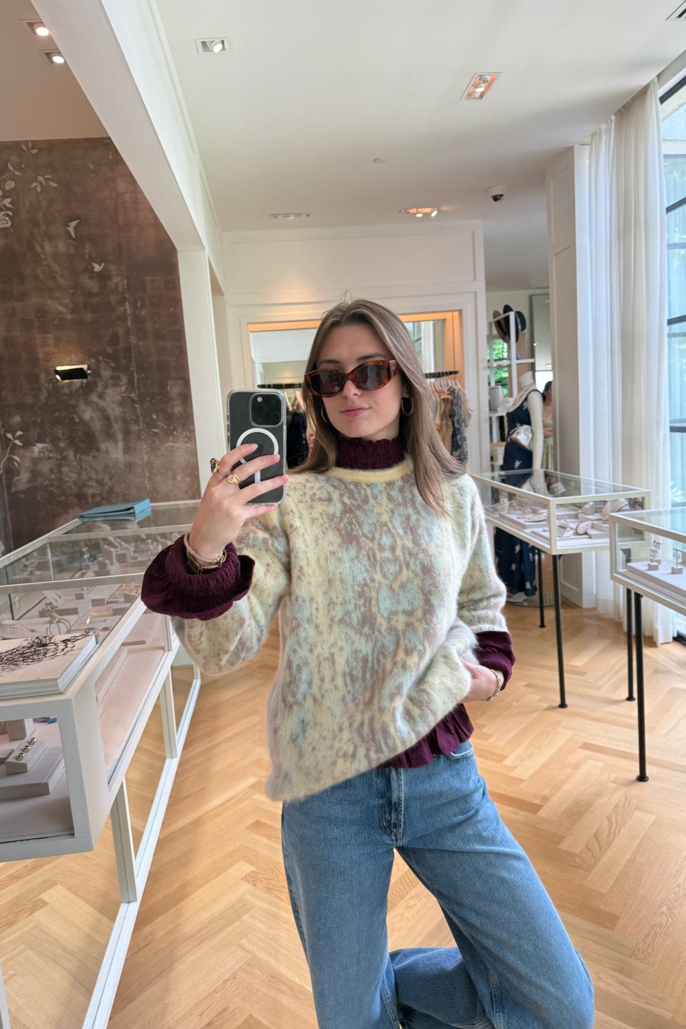 FORTE FORTE | LONG SLEEVE ALPACA JACQUARD SWEATER