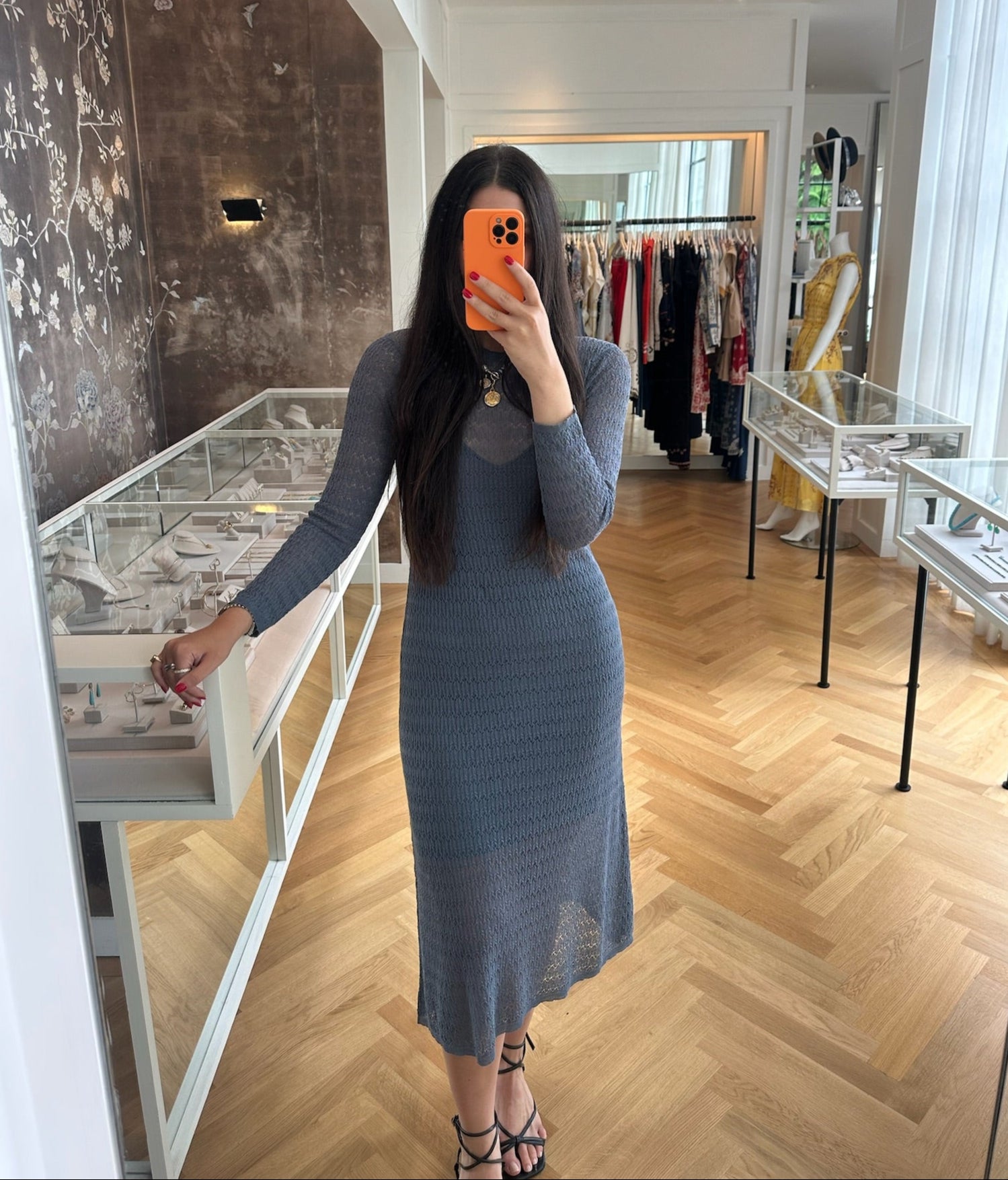 PSWL | LONG SLEEVE CROCHET MIRIAM DRESS