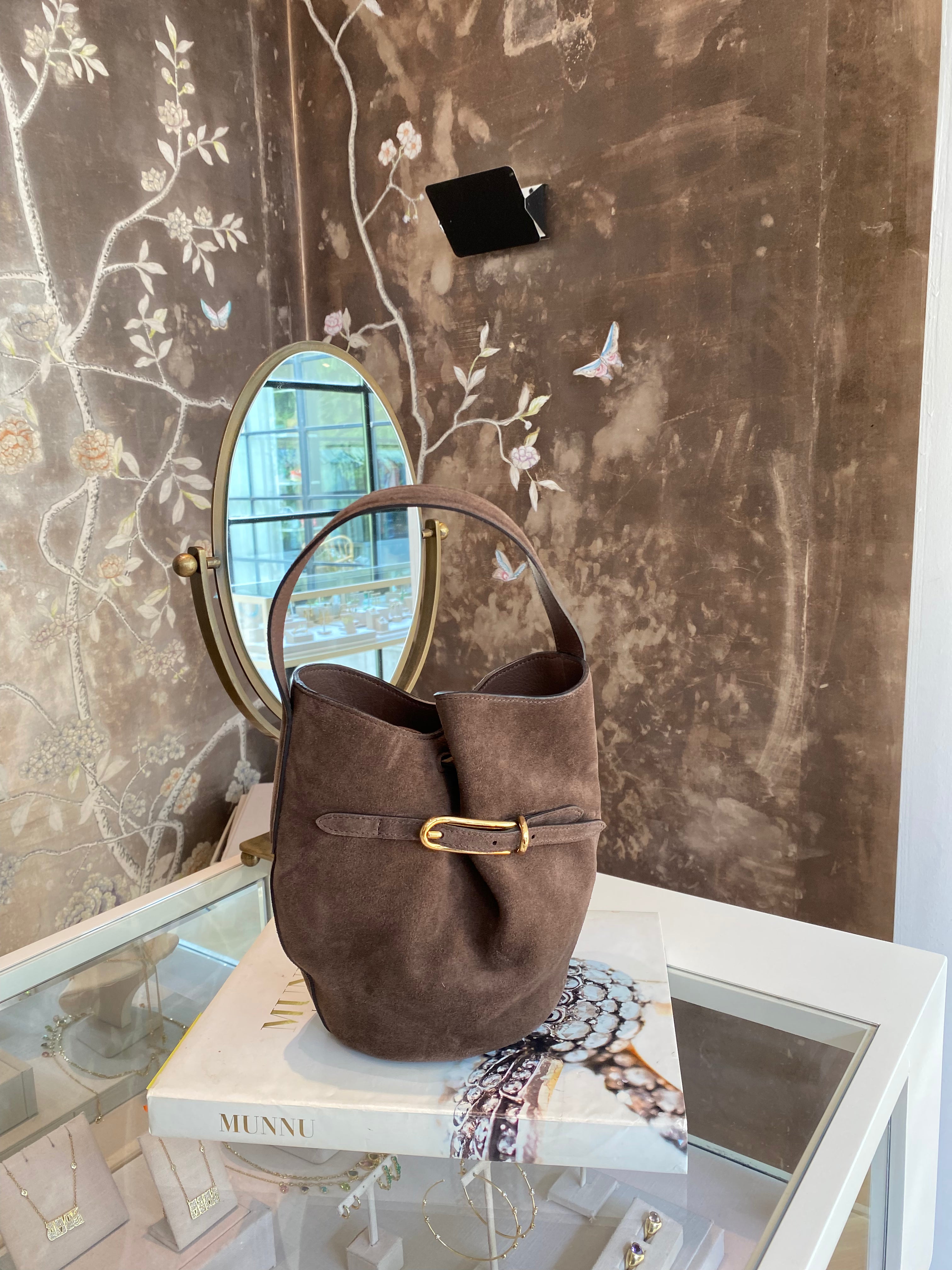 LIFFNER | SUEDE BELTED BUCKET MINI BAG