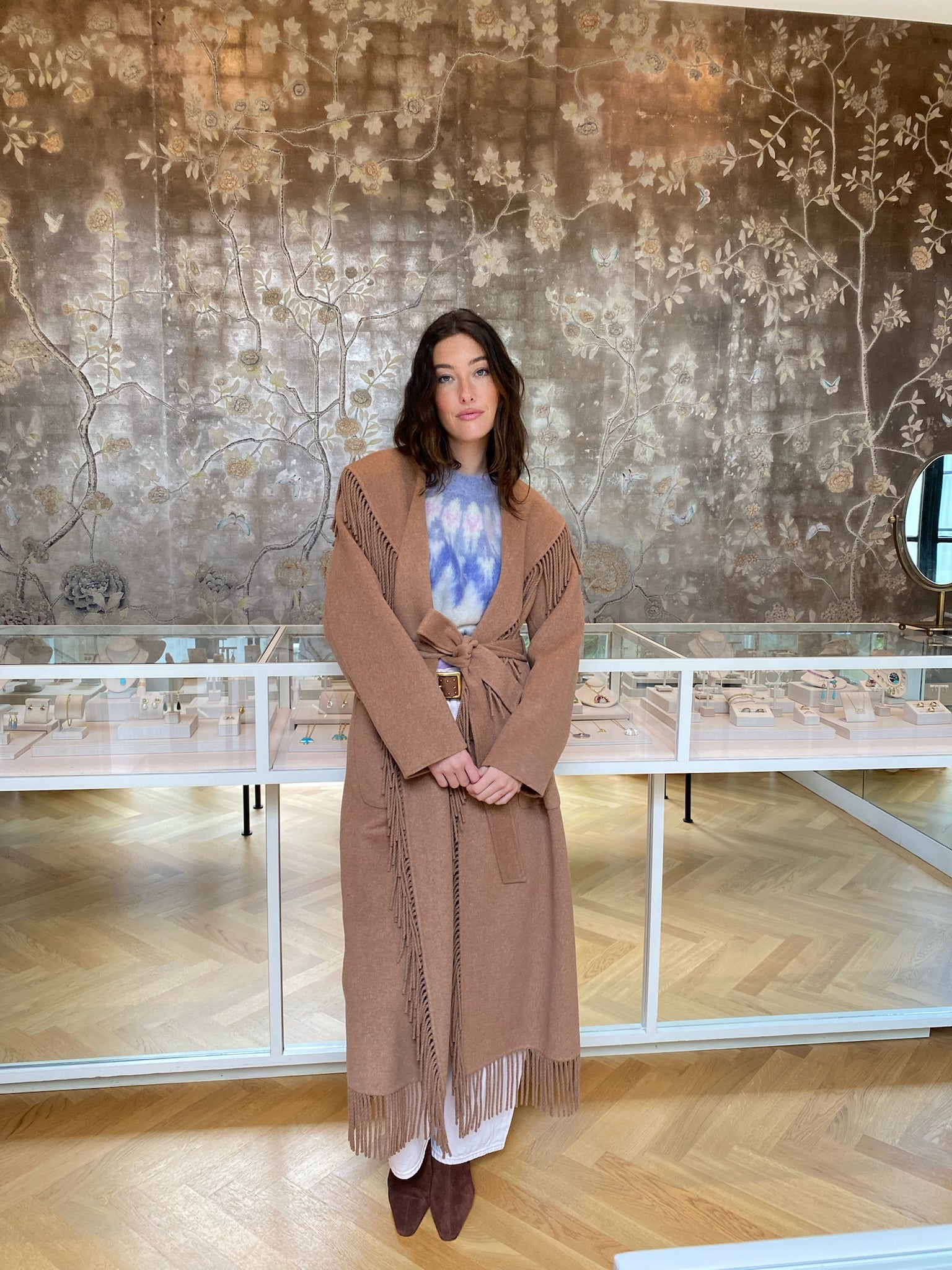 SIMKHAI | CARRIE FRINGE ROBE COAT