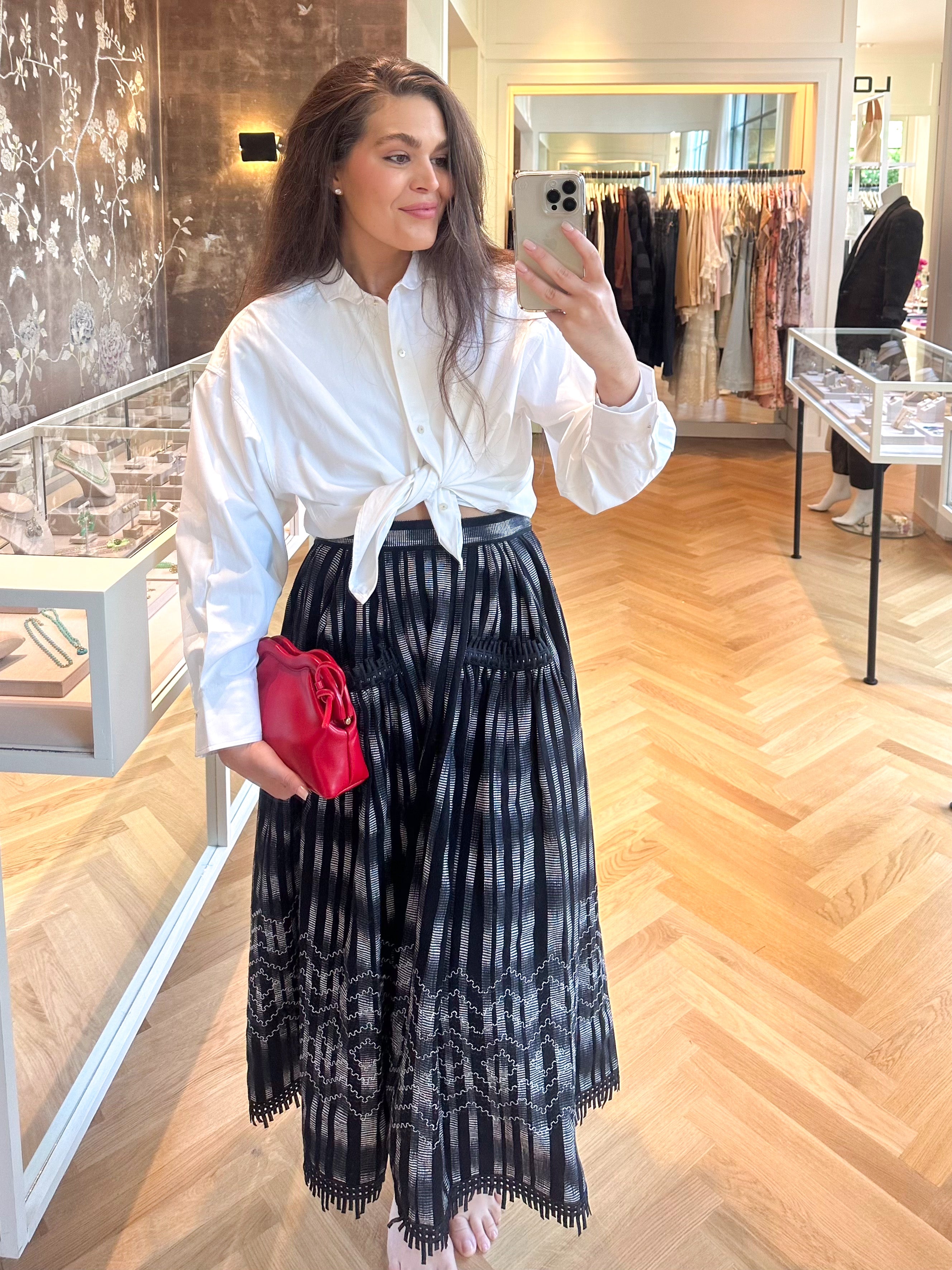 WIGGY KIT EMBROIDERED GAUCHO MIDI SKIRT