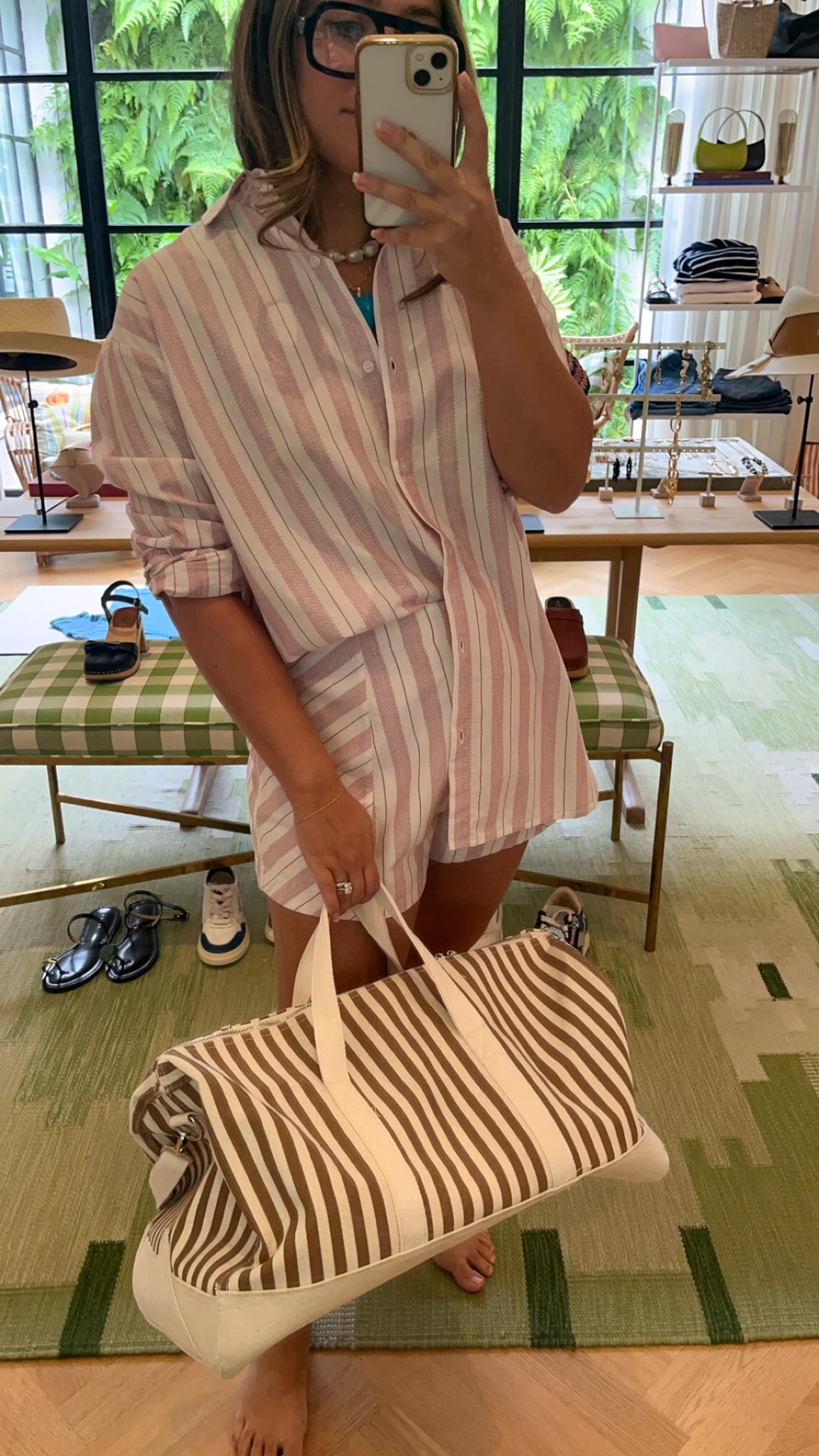 POSSE | STRIPED LENA BUTTON DOWN SHIRT