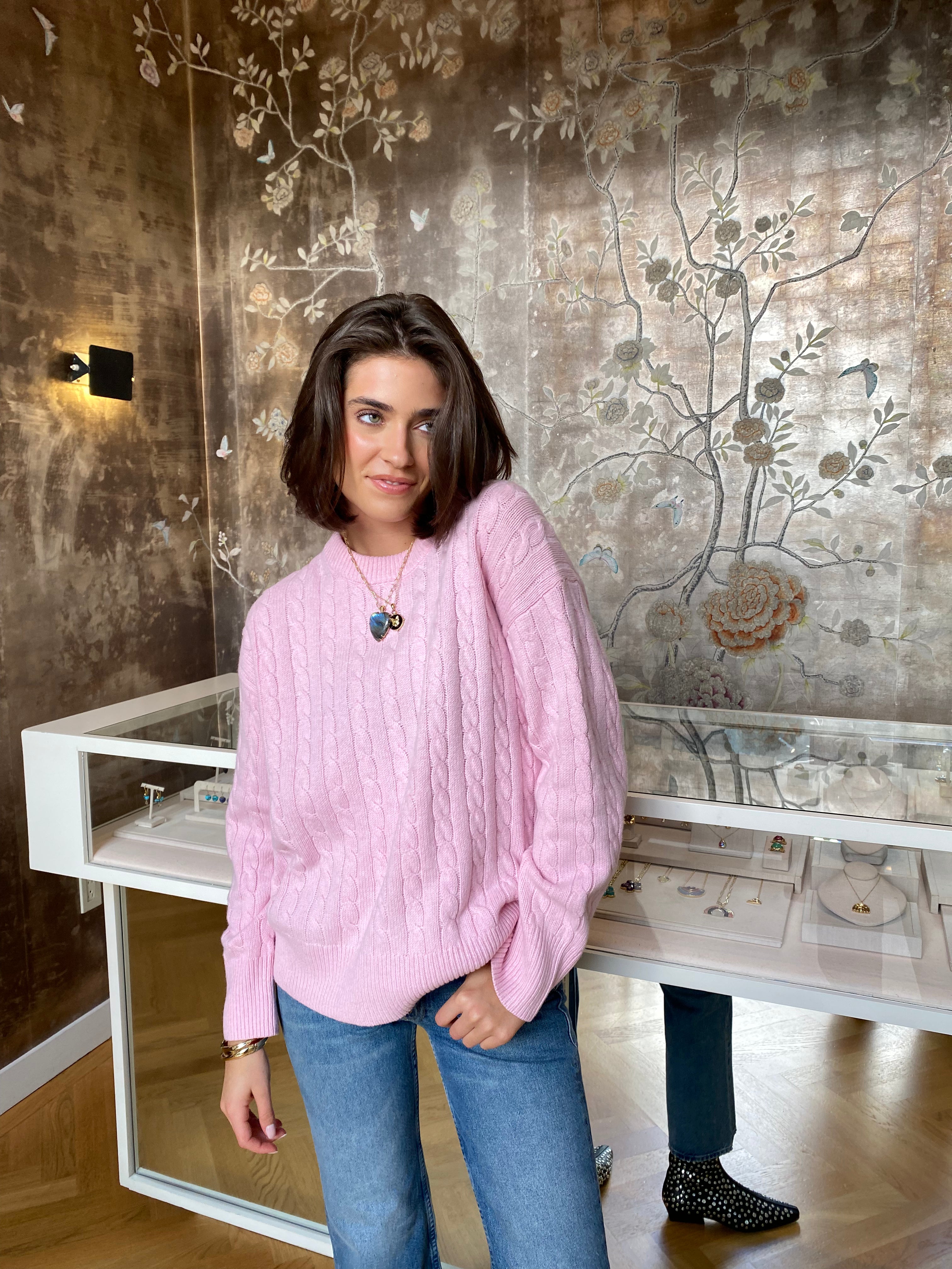 ALEX MILL | CREWNCK CABLE KNIT SWEATER