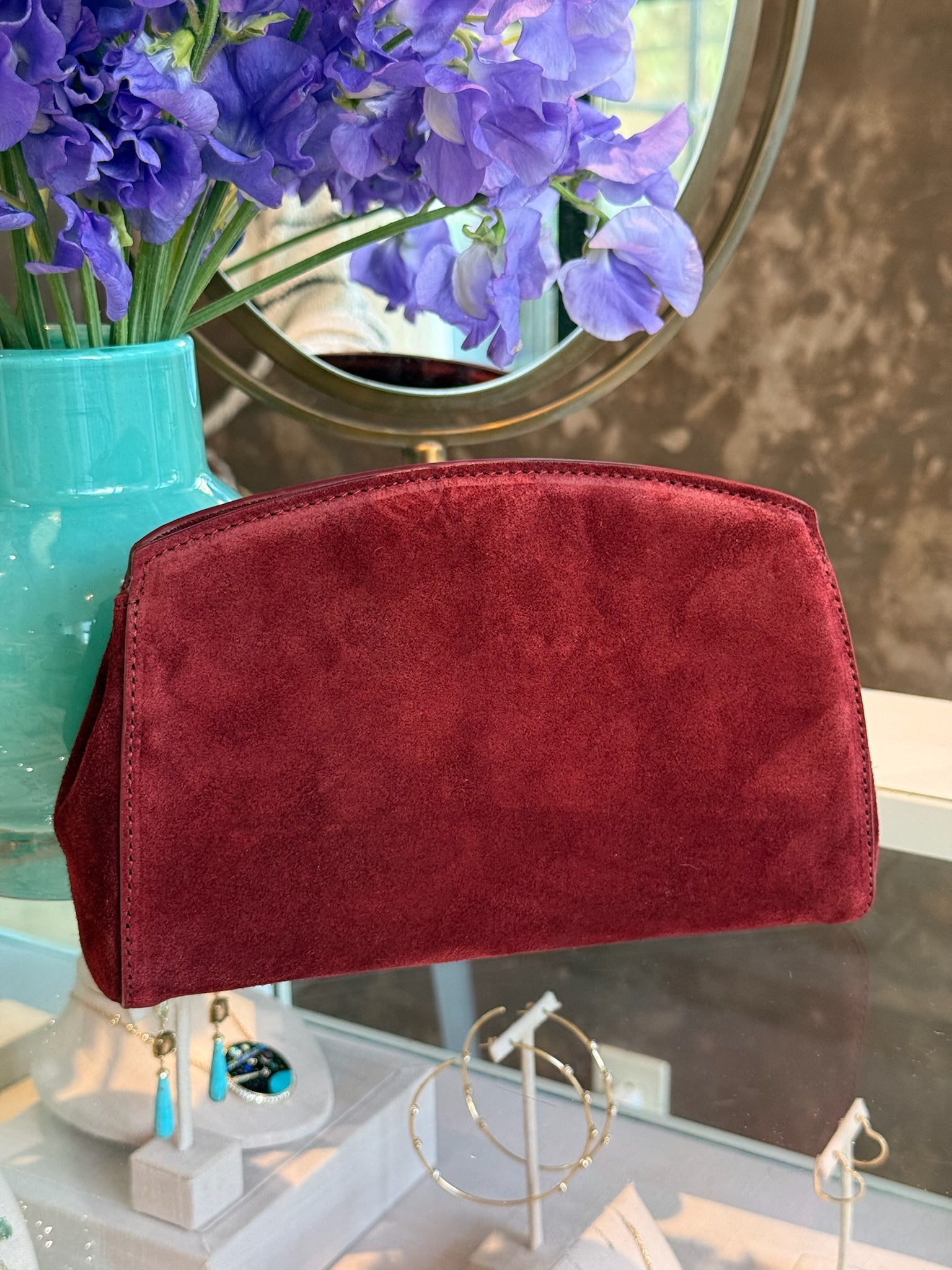 LIFFNER | SUEDE PUSHLOCK CLUTCH