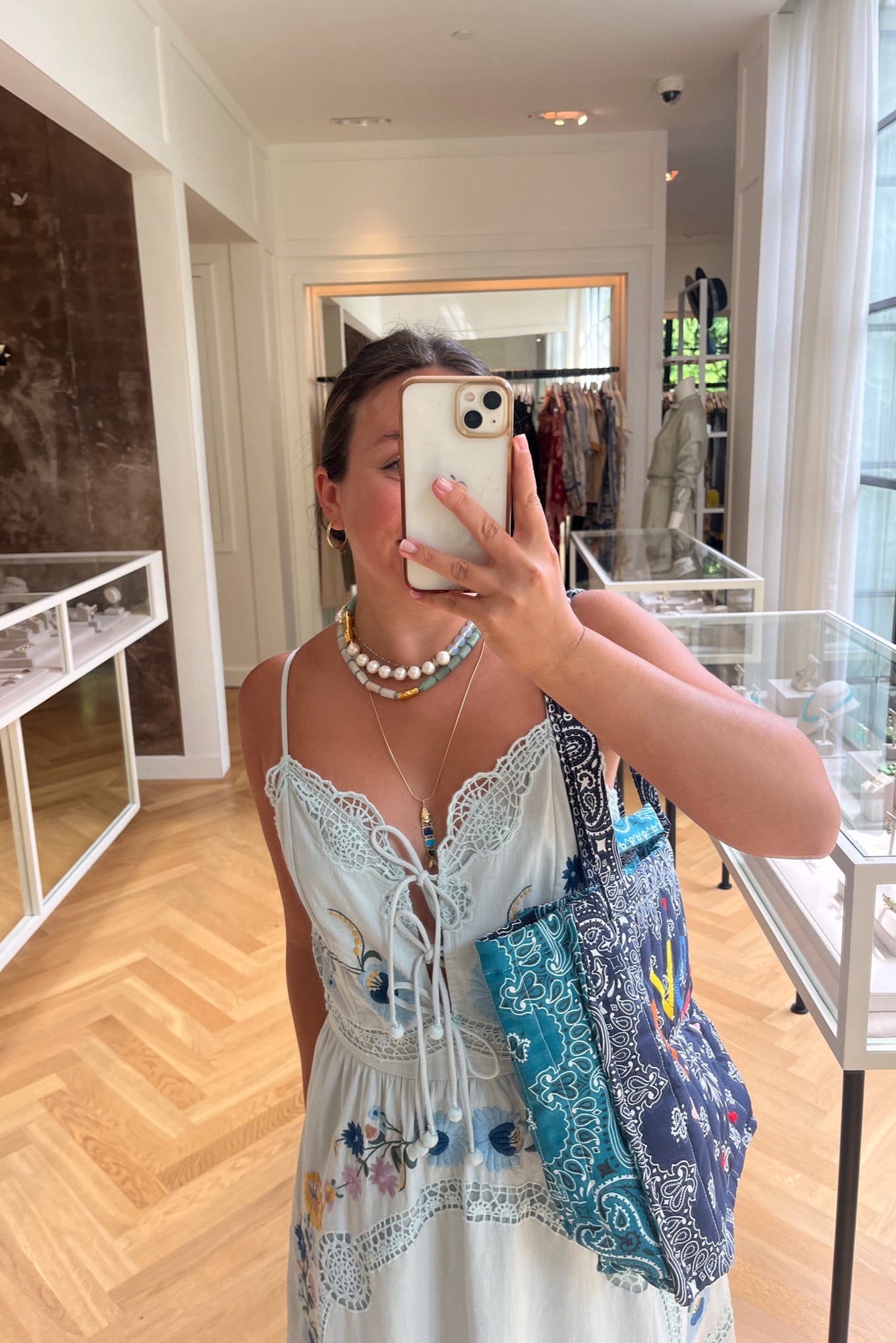 SEA NY | SLEEVELESS CELIA EMBROIDERED SLIP DRESS