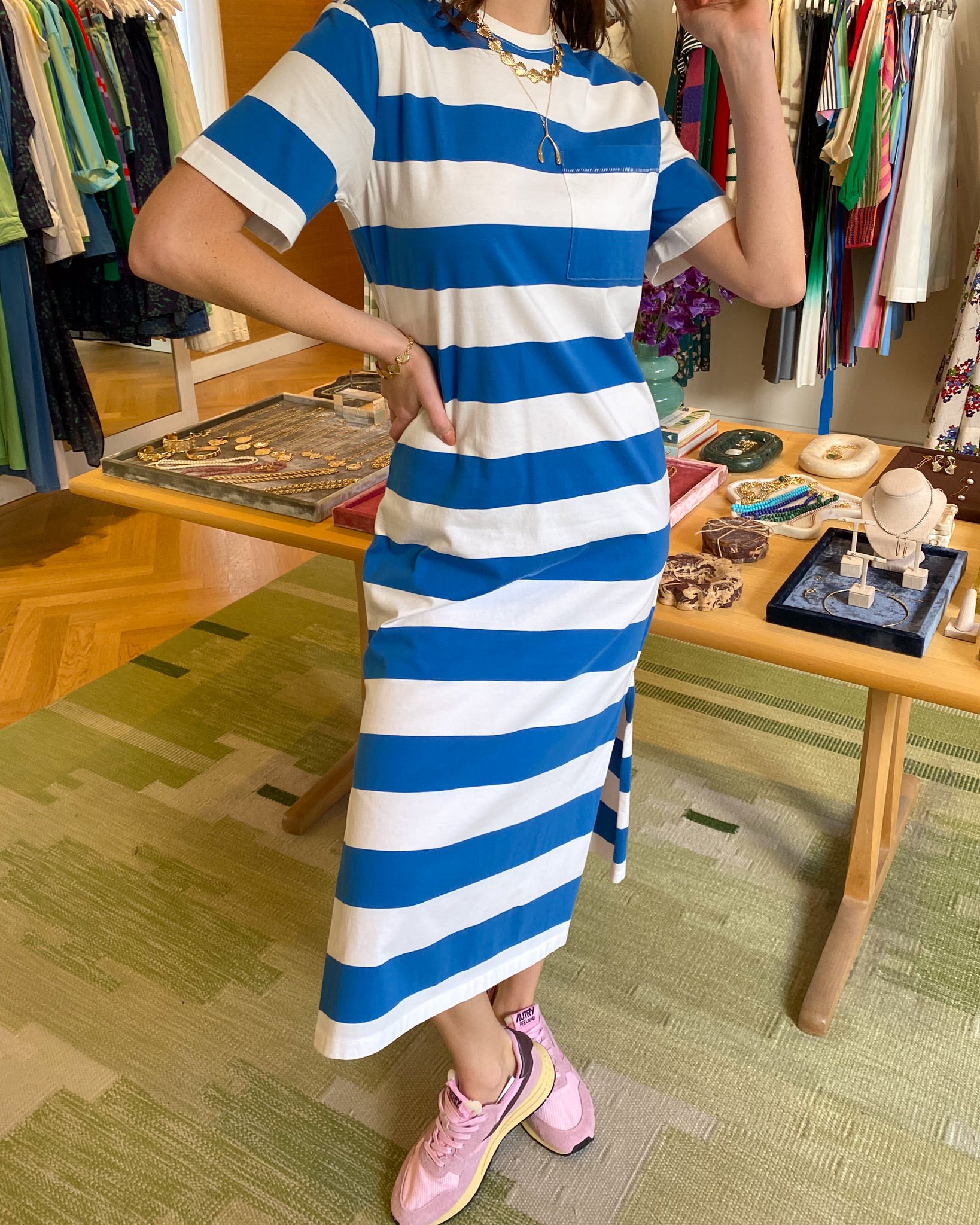 XIRENA | STRIPED WHITNEY LONG DRESS