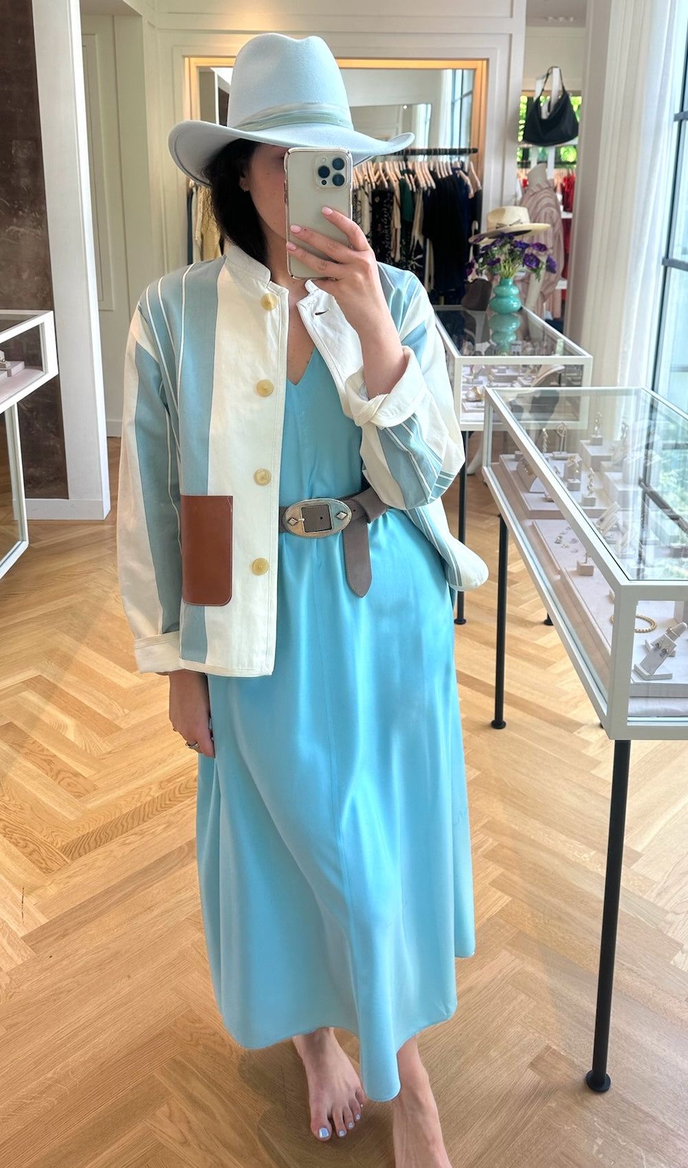 FORTE FORTE | SHORT SLEEVE HABOTAI V-NECK MIDI DRESS