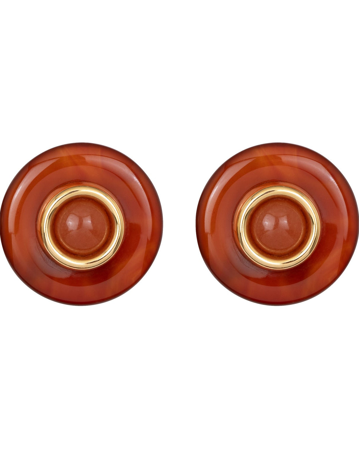 JENNIFER BEHR | DEVON EARRINGS light Redish/brown circular studs with gold accents Charlotte, NC