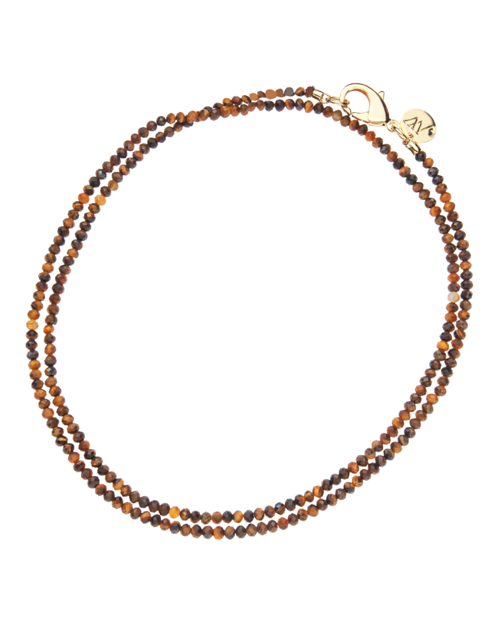 JANE WIN | DOUBLE WRAP DIAMOND CUT TIGERS EYE NECKLACE