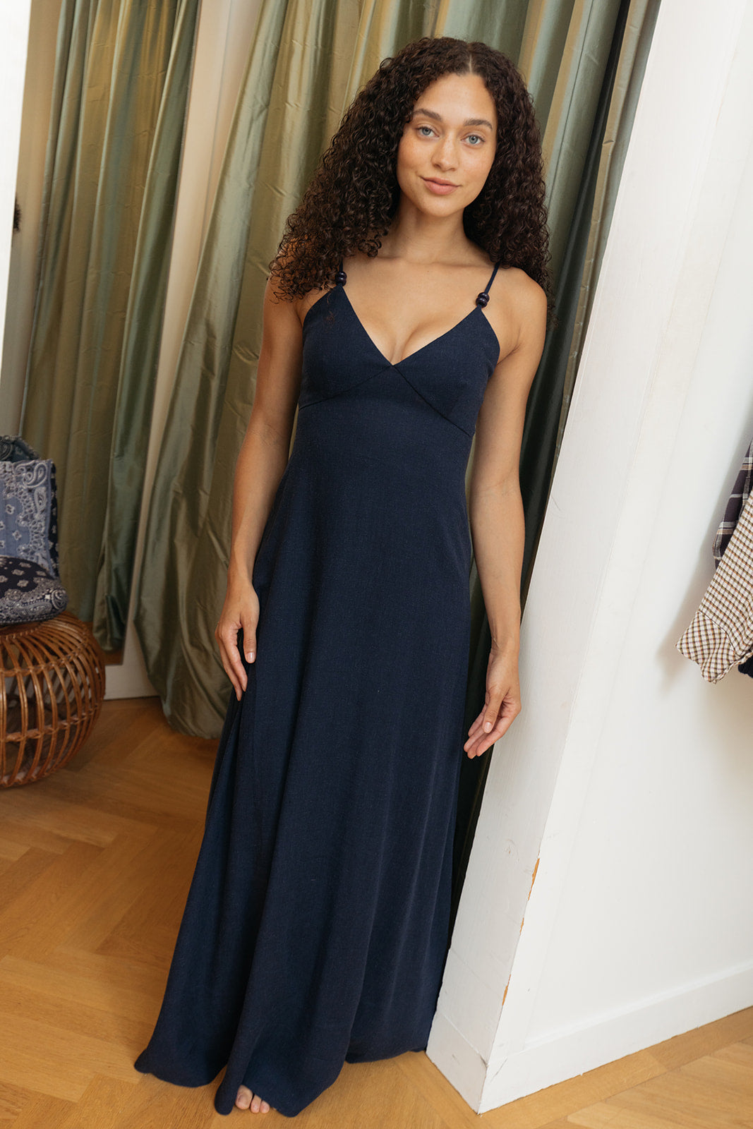 LA LIGNE | VNECK LINEN MAXI DRESS