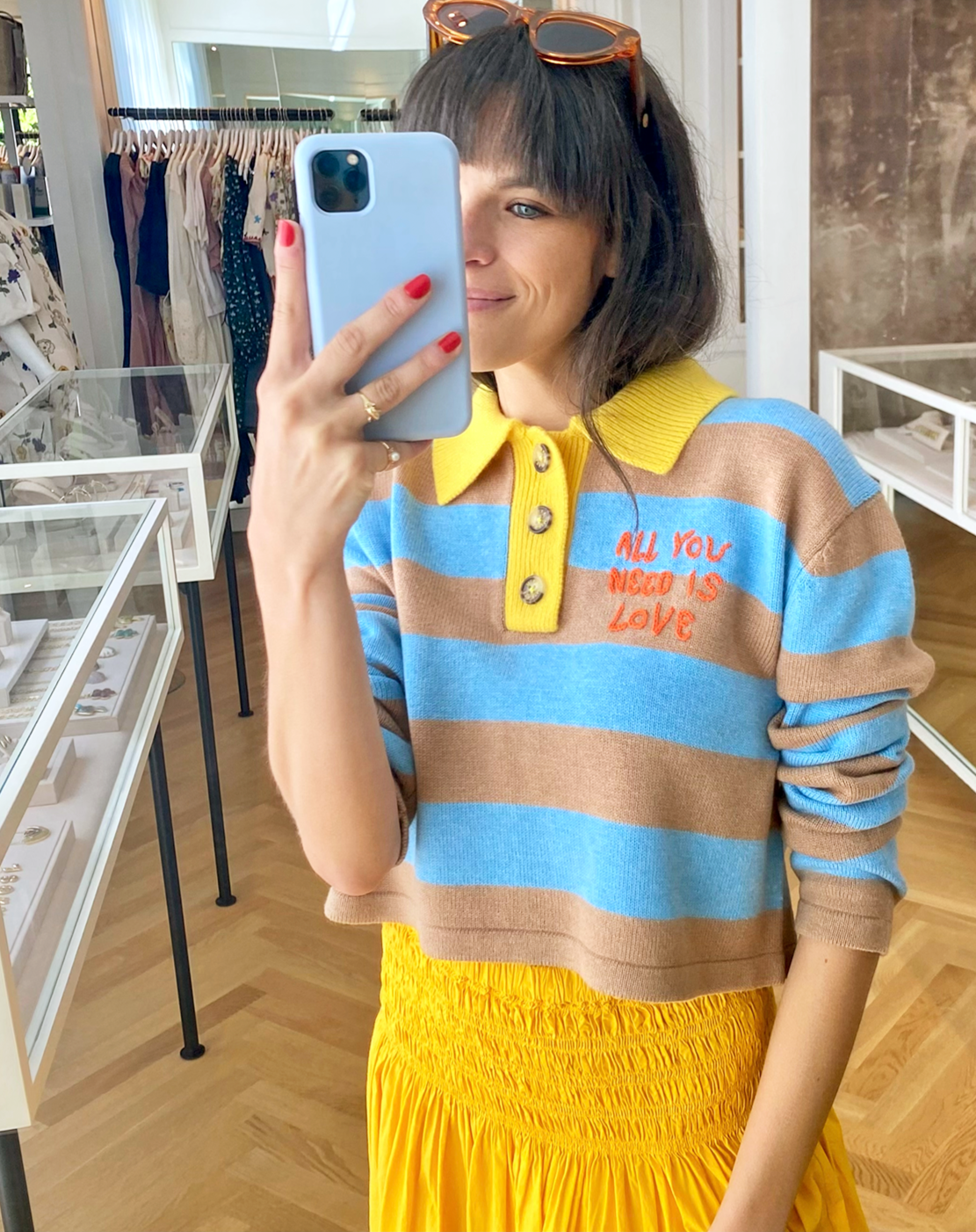 MIRA MIKATI | SOBACHA STRIPED POLO KNIT