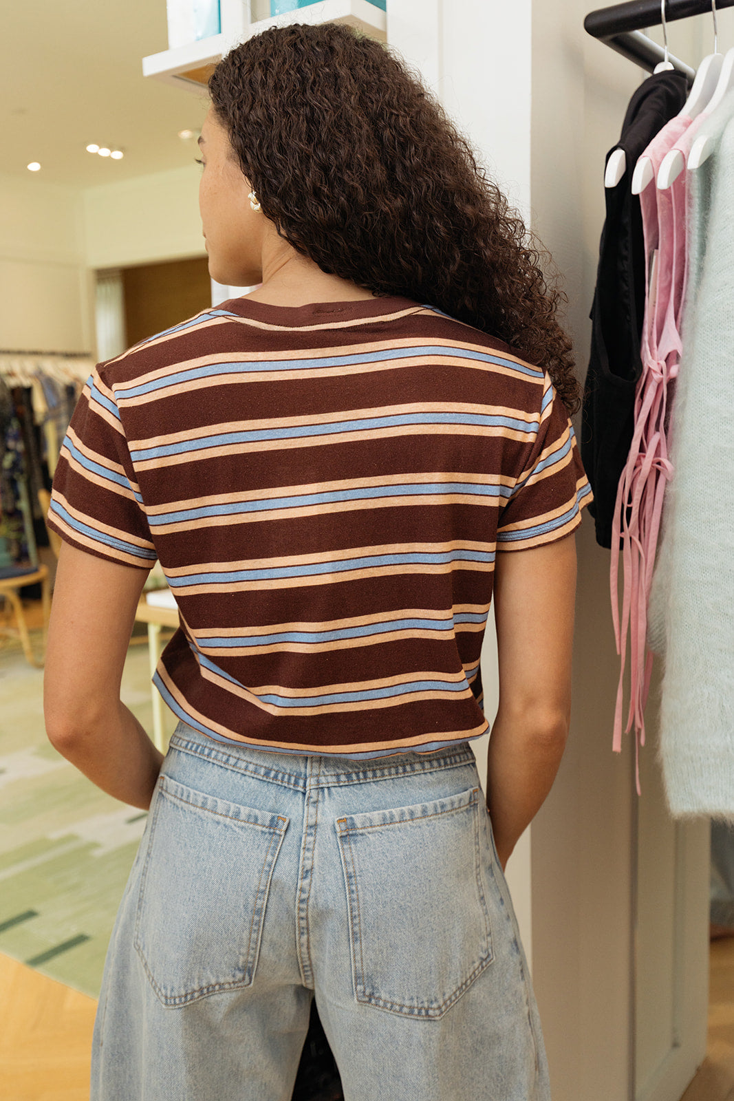 MOTHER | STRIPE BOXY GOODIE TSHIRT