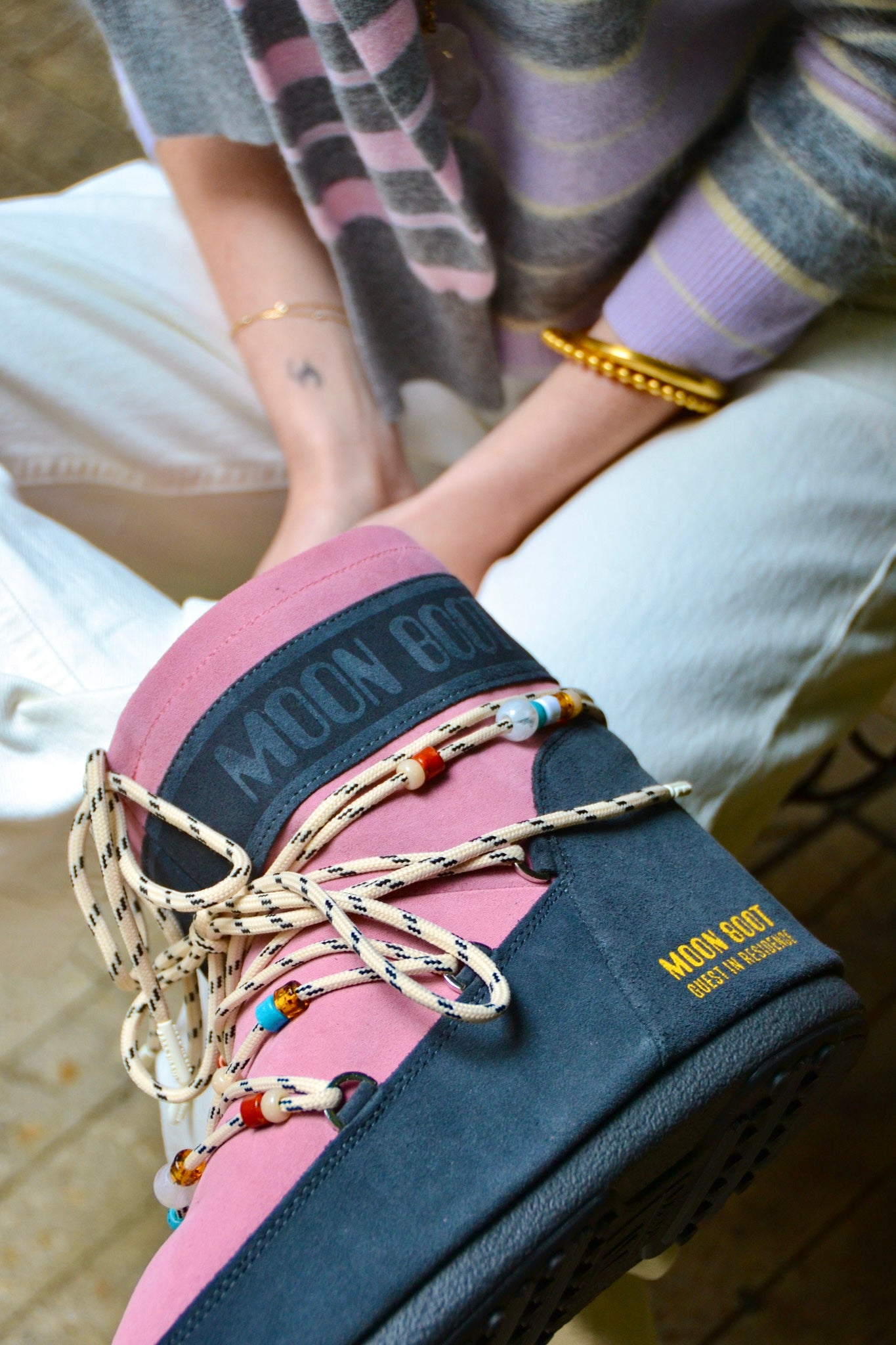 MOON BOOT x GUEST IN RESIDENCE | ICON LOW SUEDE BEAD BOOTS