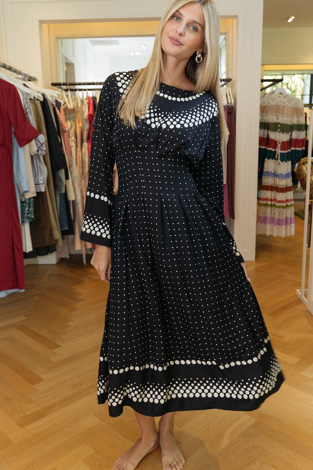 SEA NY | POLKA DOT BELL SVL DRESS | WOMEN'S LUXURY DESIGNER CLOTHING, SHOES, HANDBAGS & JEWELRY | POOLESHOP CHARLOTTE, NC