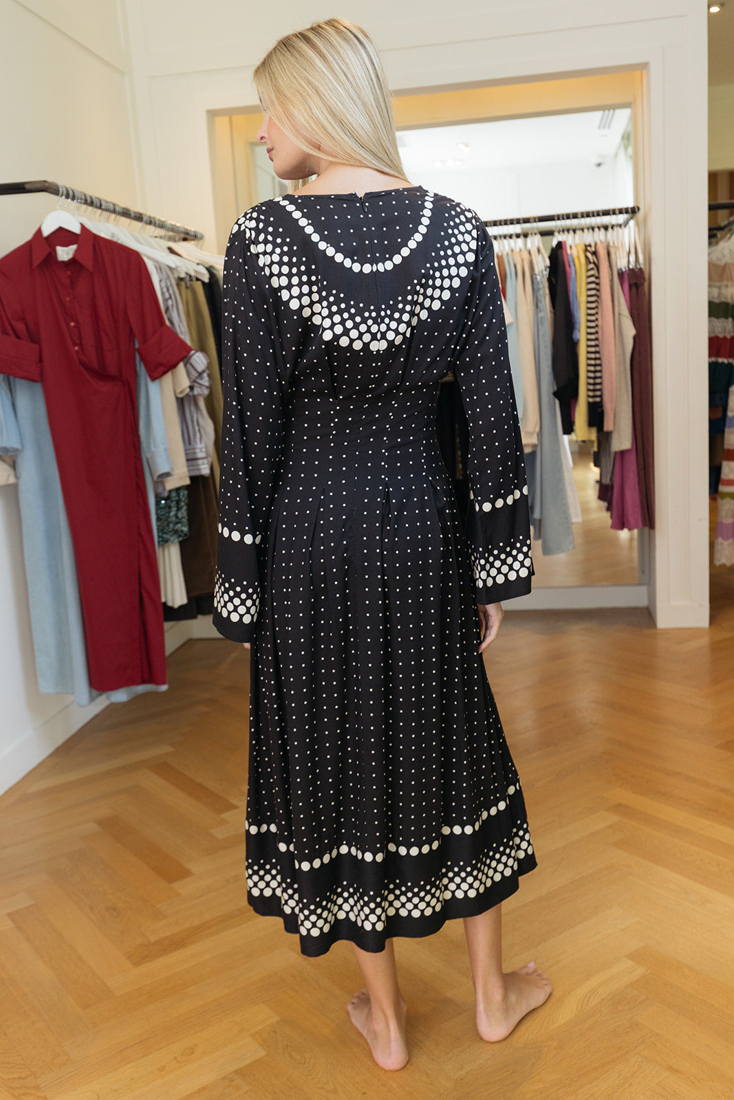 SEA NY | POLKA DOT BELL SVL DRESS | WOMEN'S LUXURY DESIGNER CLOTHING, SHOES, HANDBAGS & JEWELRY | POOLESHOP CHARLOTTE, NC
