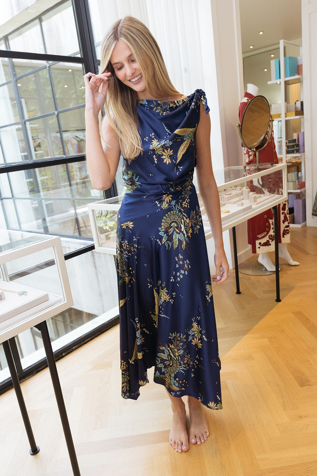 STAUD | SILK PORTIA DRESS | WOMEN'S LUXURY DESIGNER CLOTHING, SHOES, HANDBAGS & JEWELRY | POOLESHOP CHARLOTTE, NC