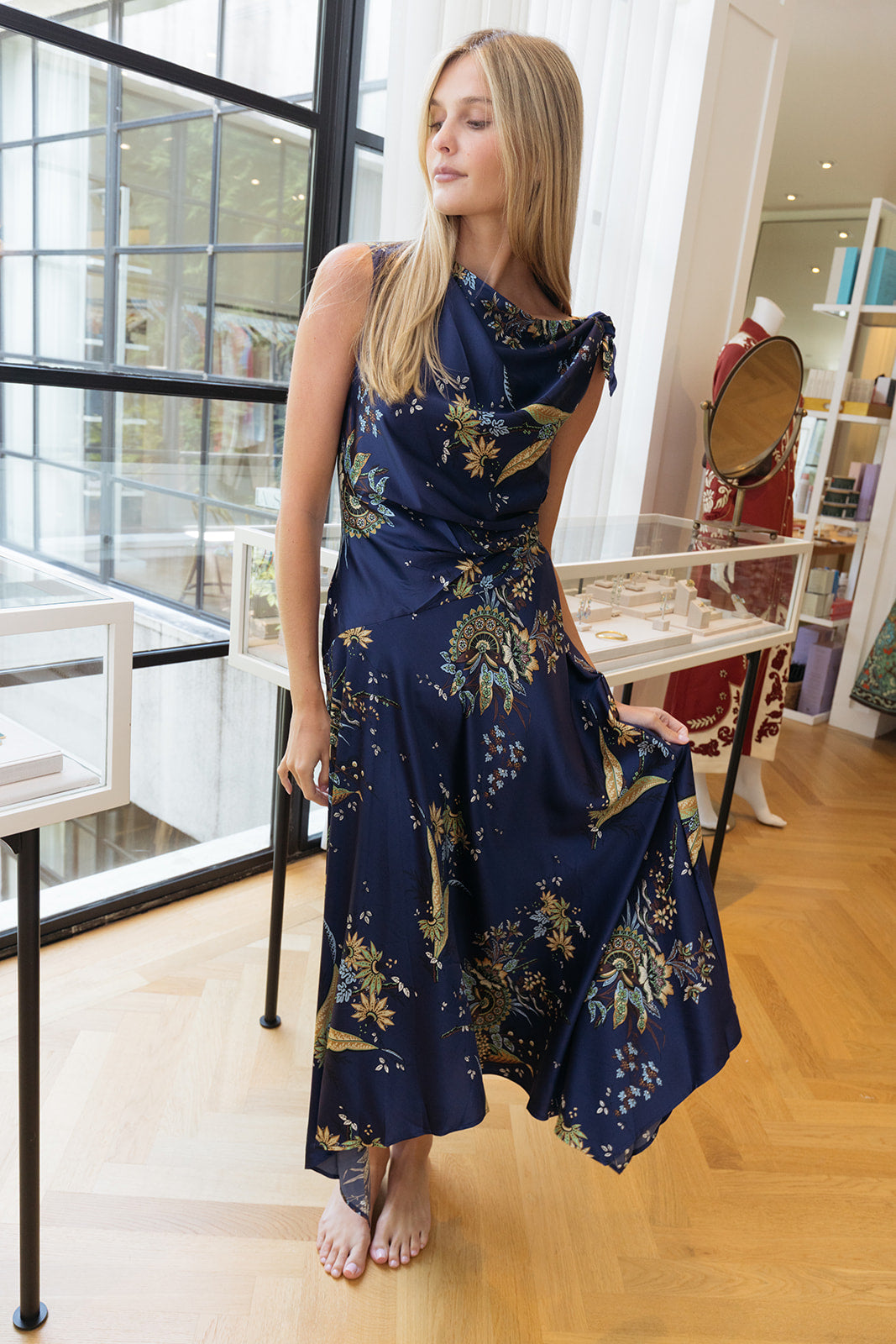 STAUD | SILK PORTIA DRESS | WOMEN'S LUXURY DESIGNER CLOTHING, SHOES, HANDBAGS & JEWELRY | POOLESHOP CHARLOTTE, NC