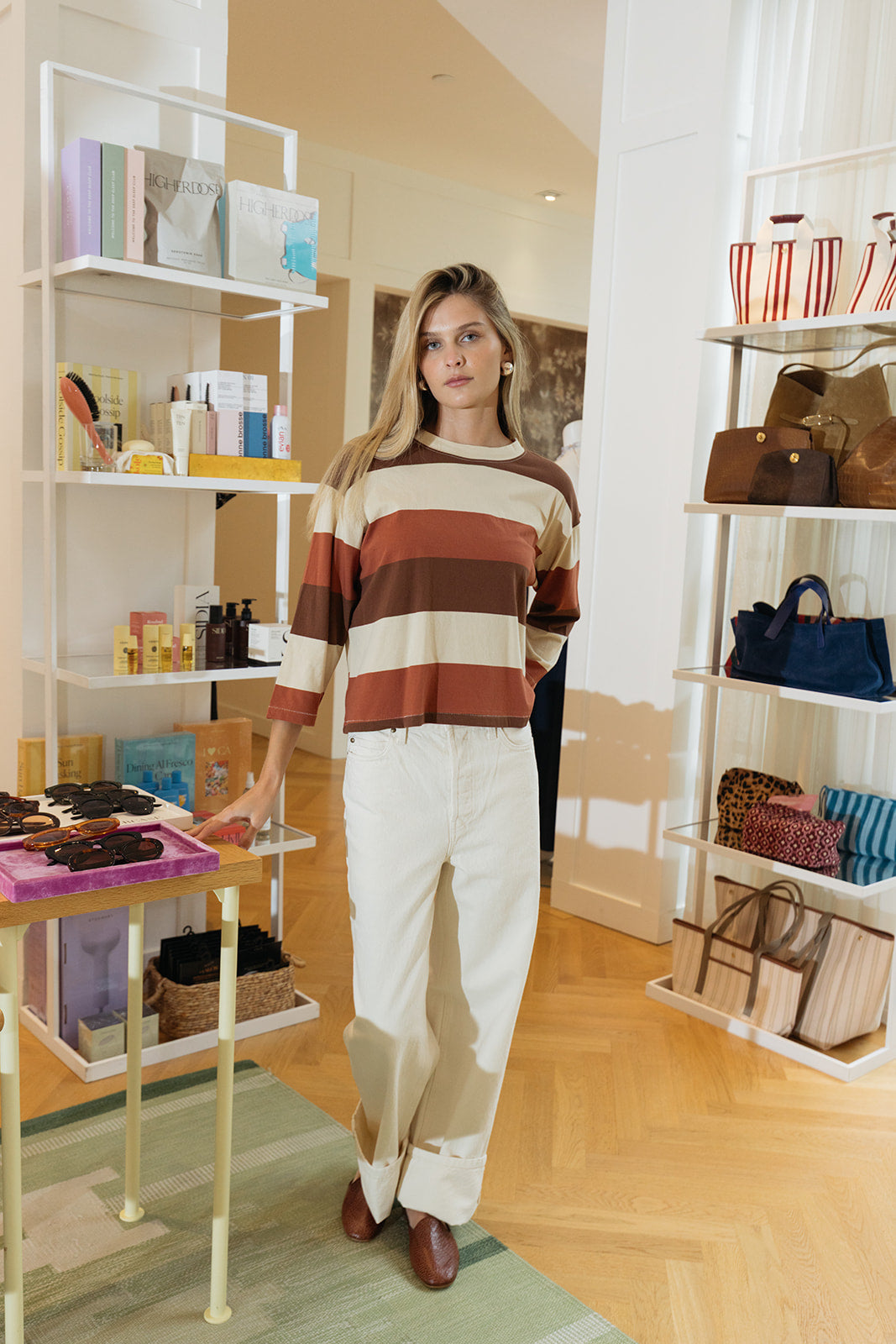 THE GREAT | STRIPED FIELD TEE SHIRT