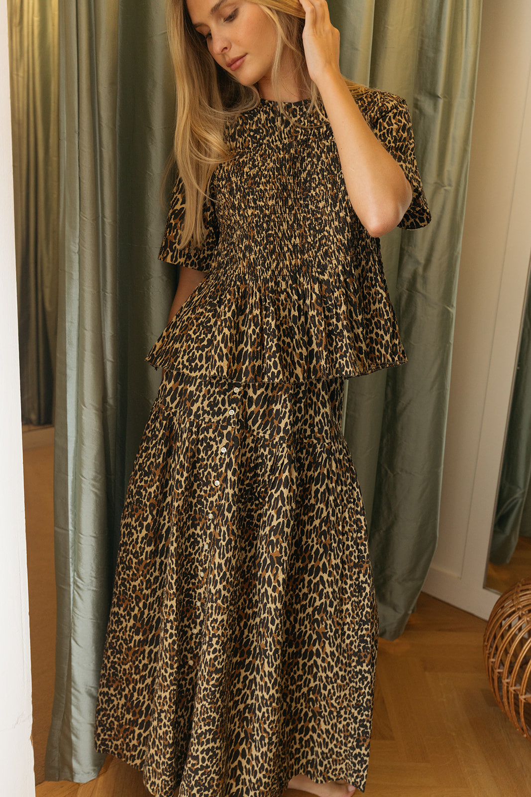THE GREAT | SMOCKED FLOUNCE TOP | WOMEN'S LUXURY DESIGNER CLOTHING, SHOES, HANDBAGS & JEWELRY | POOLESHOP CHARLOTTE, NC