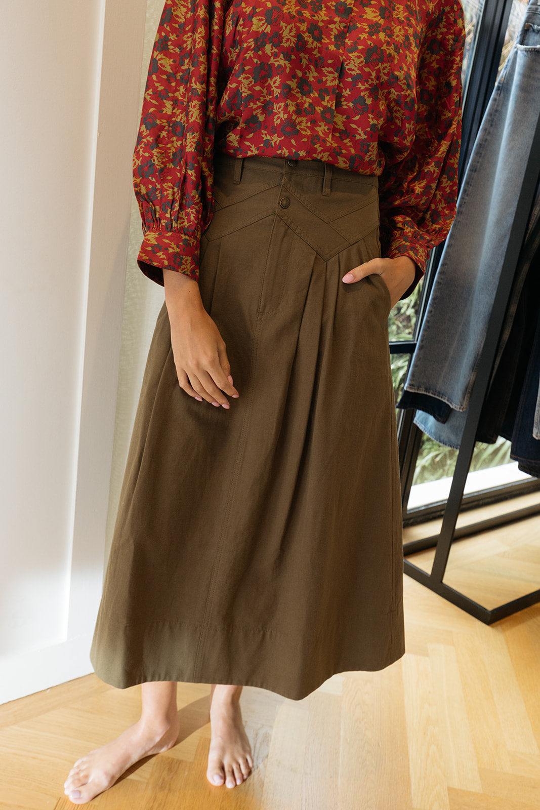 THE GREAT | THE FIELD SKIRT | WOMEN'S LUXURY DESIGNER CLOTHING, SHOES, HANDBAGS & JEWELRY | POOLESHOP CHARLOTTE, NC