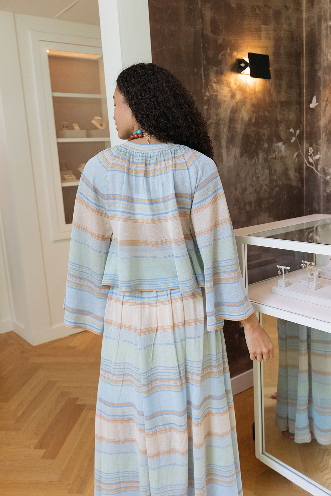 ZIMMERMANN | INDRA STRIPE BELL SLV TOP