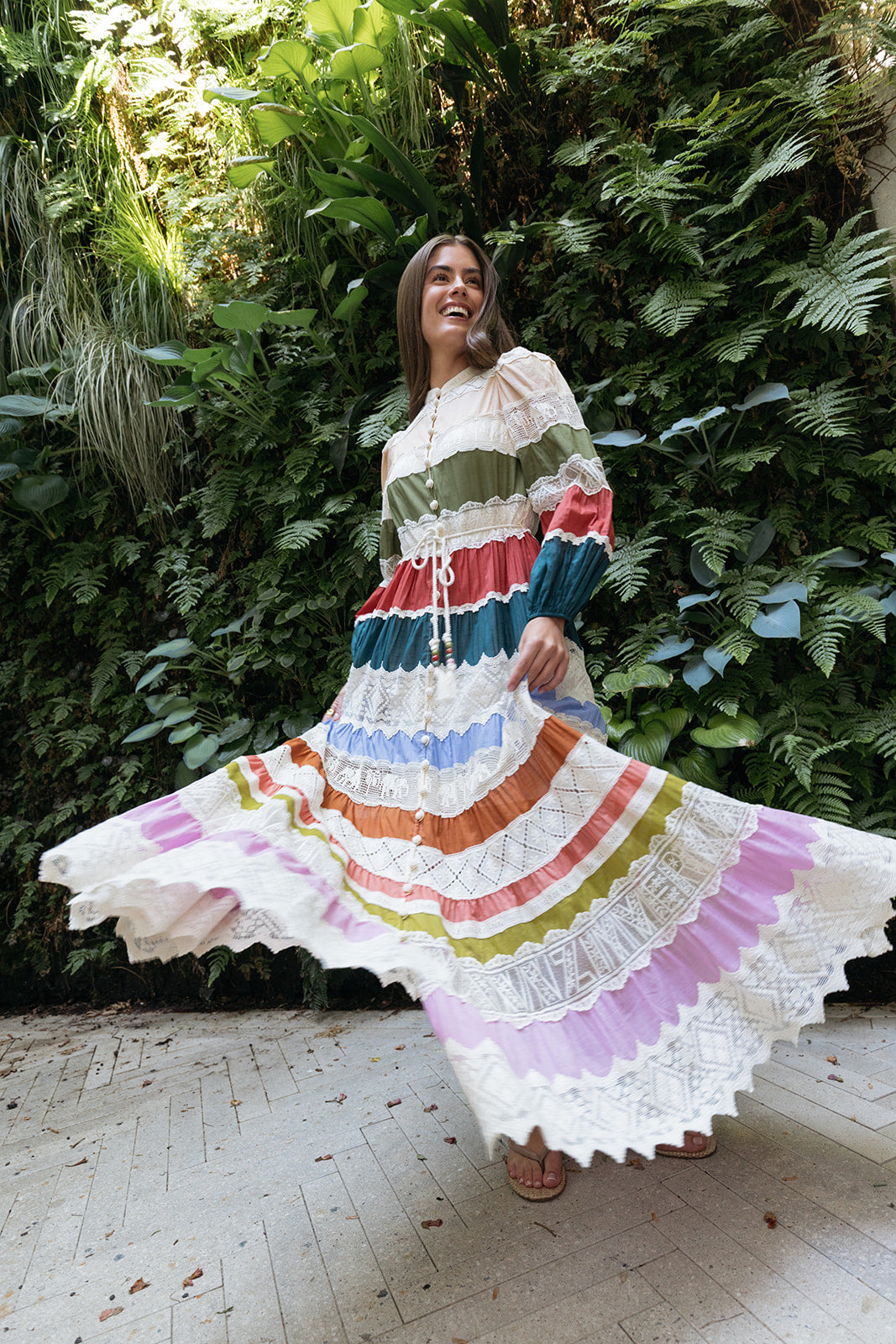 ZIMMERMANN | INDRA LACE STRIPE MAXI DRESS | WOMEN'S LUXURY DESIGNER CLOTHING, SHOES, HANDBAGS & JEWELRY | POOLESHOP CHARLOTTE, NC