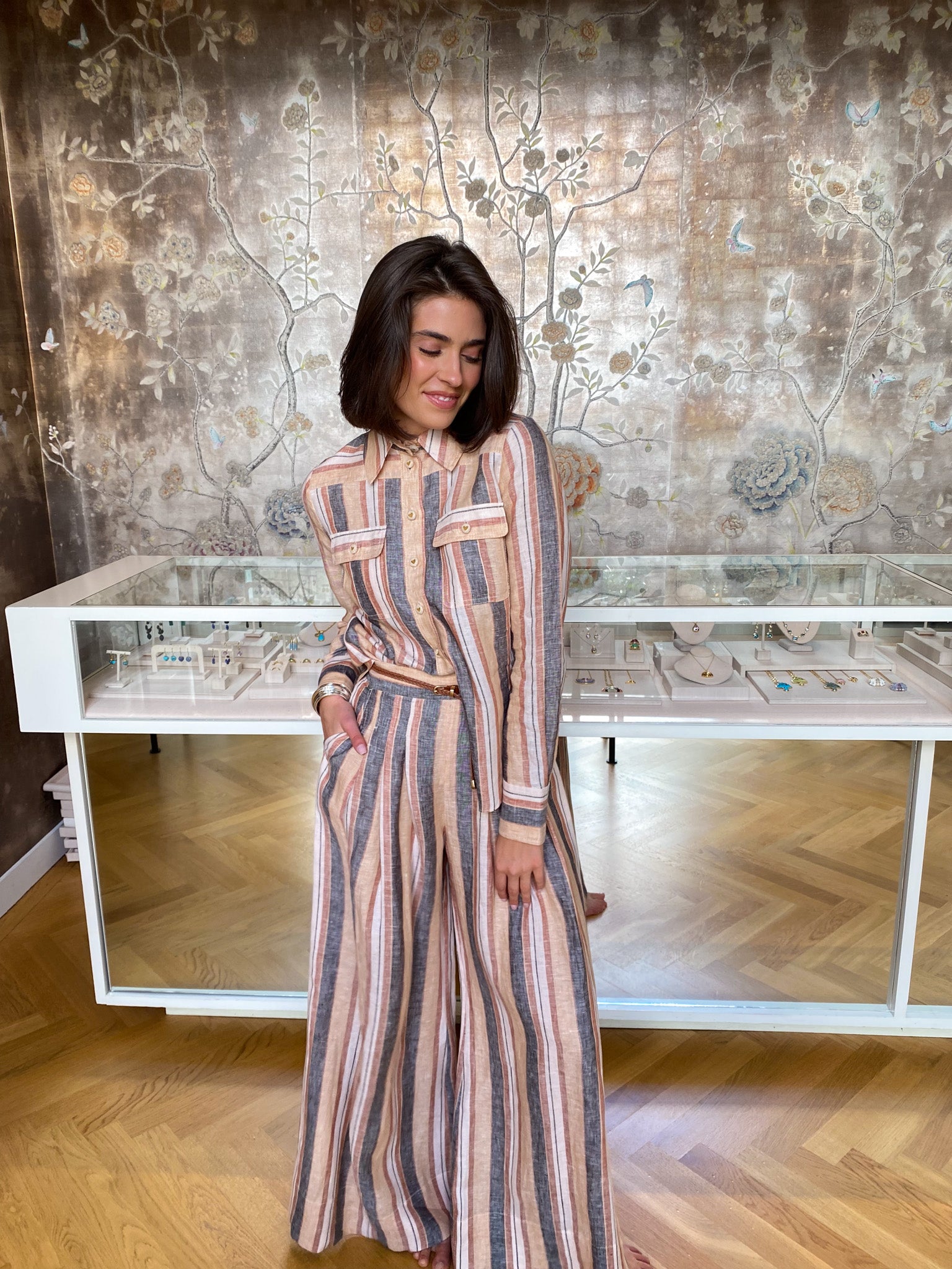 ZIMMERMANN | WANDERLUST TOP | Stripes, button down, front pockets, Charlotte, NC