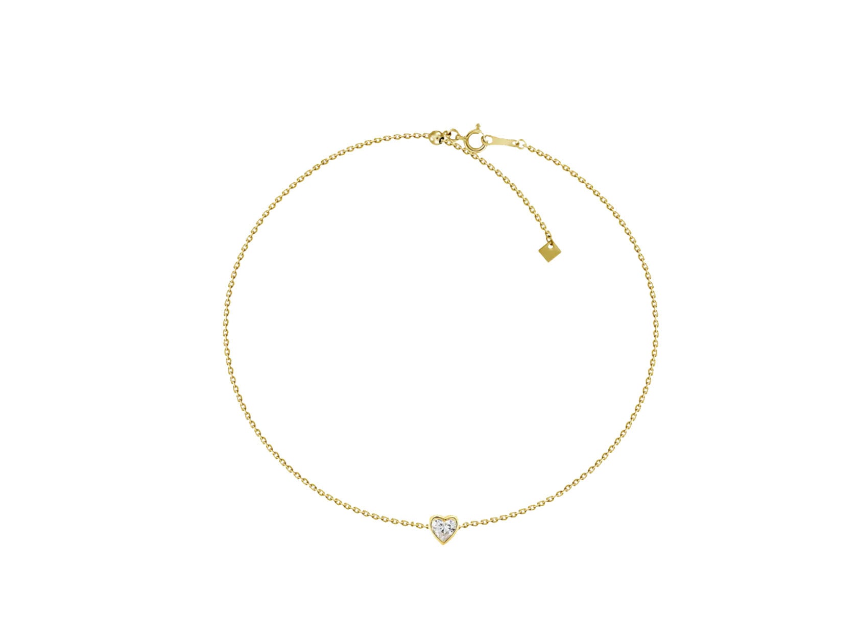 Bezel Heart Diamond Bracelet