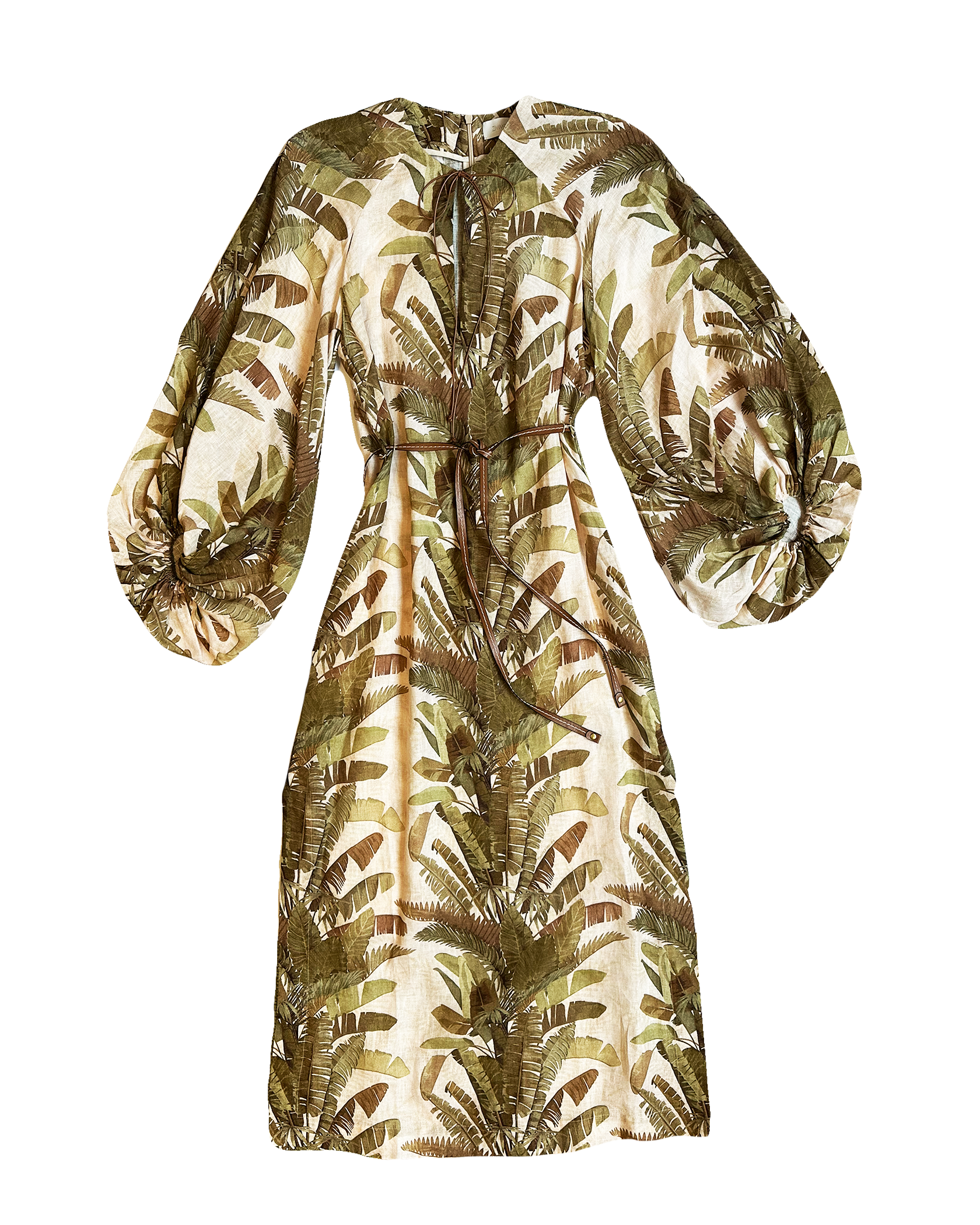 ZIMMERMANN | LONG SLEEVE VNECK ASCENSION MIDI DRESS